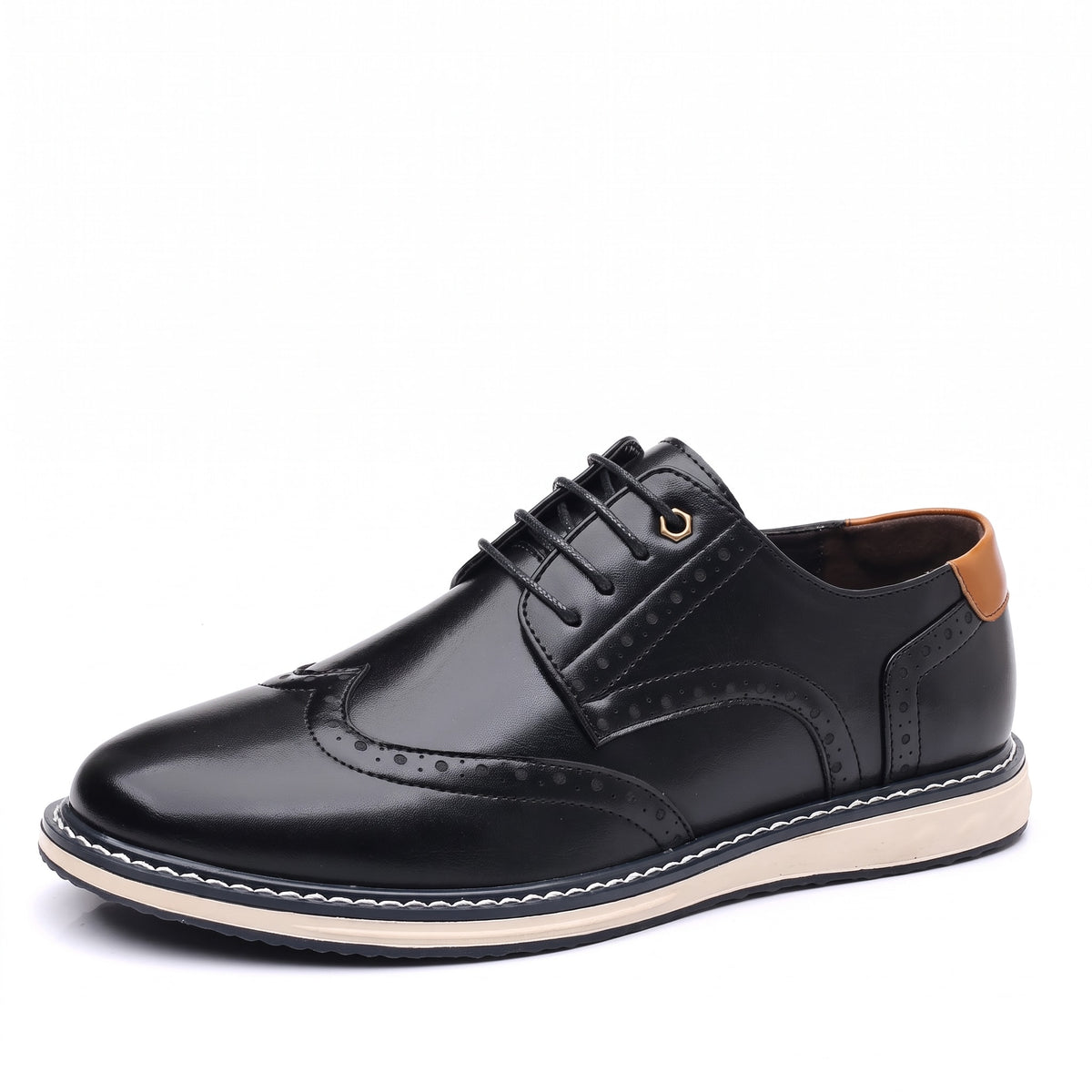 Marcus – Men’s Brogue Wingtip Oxford Shoes with Contrasting Sole