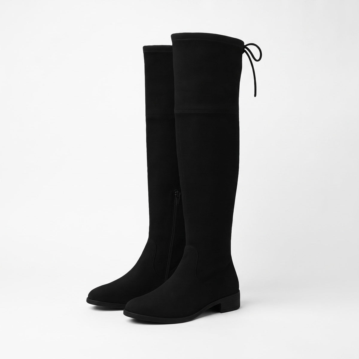 Isabella - Women's Over-the-Knee Side Zip Boots with Tie Detail
