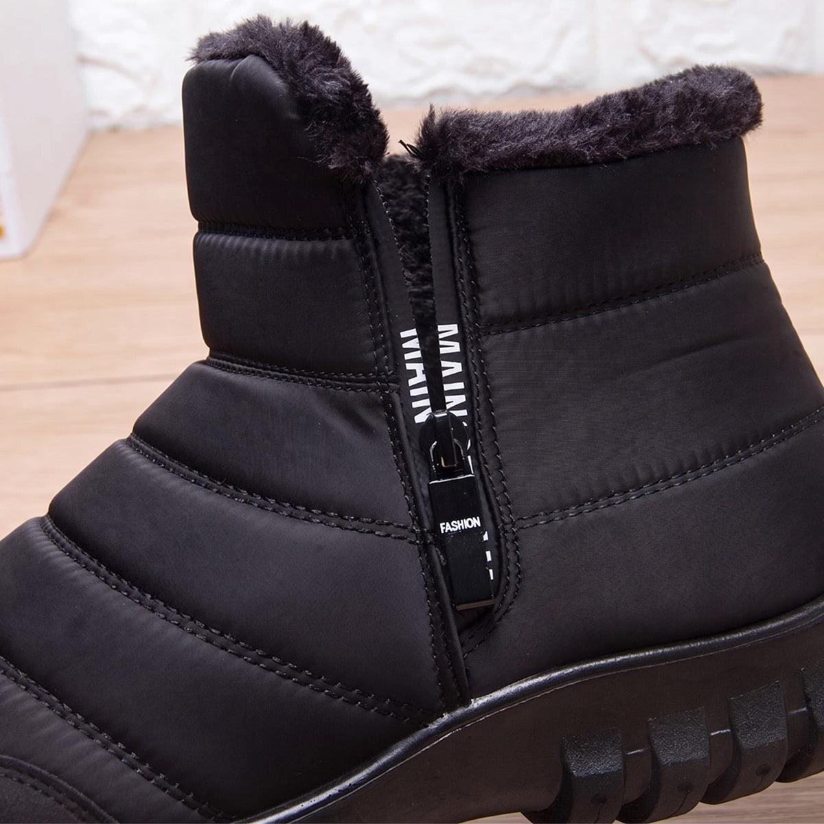 Jonas - Men's Orthopedic Faux Fur Lined Winter Ankle Boots with Side Zipper