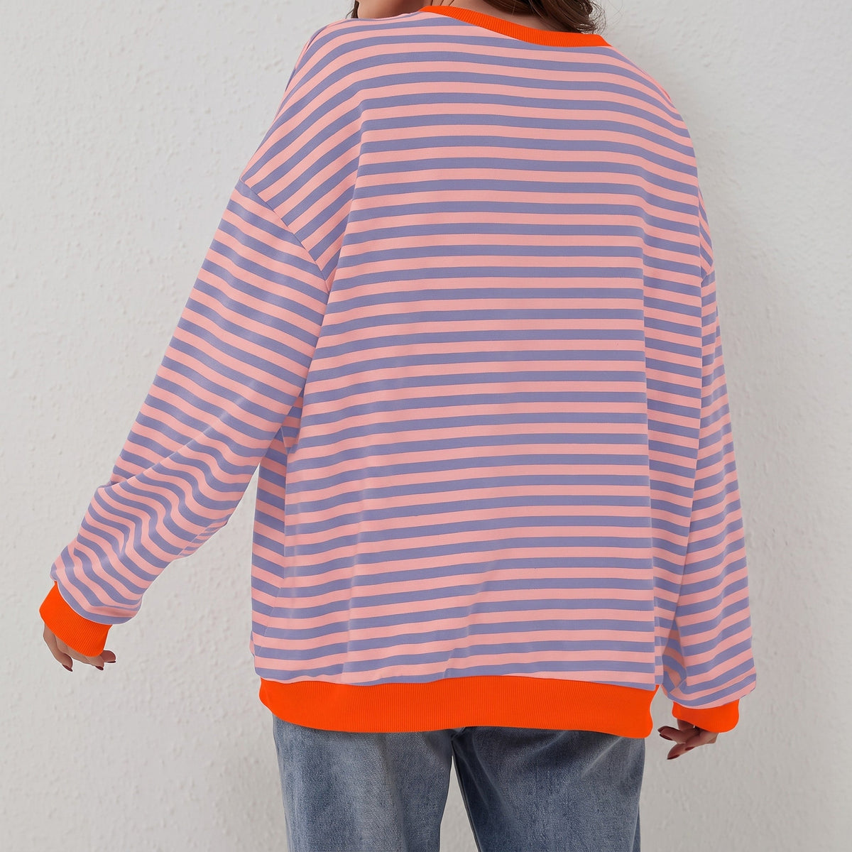 Sophie – Women’s Oversized Striped Sweater with Contrast Trim