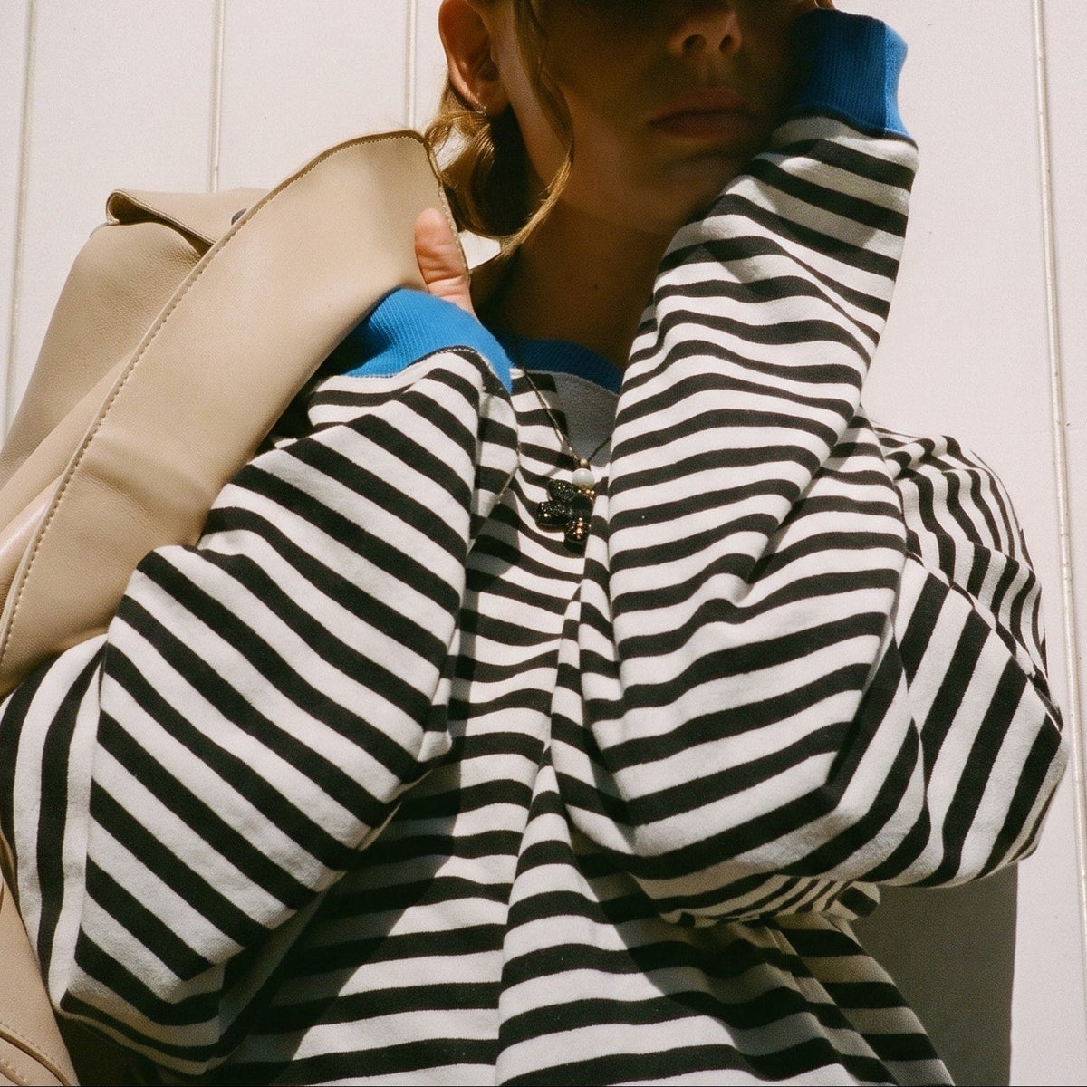 Sophie – Women’s Oversized Striped Sweater with Contrast Trim