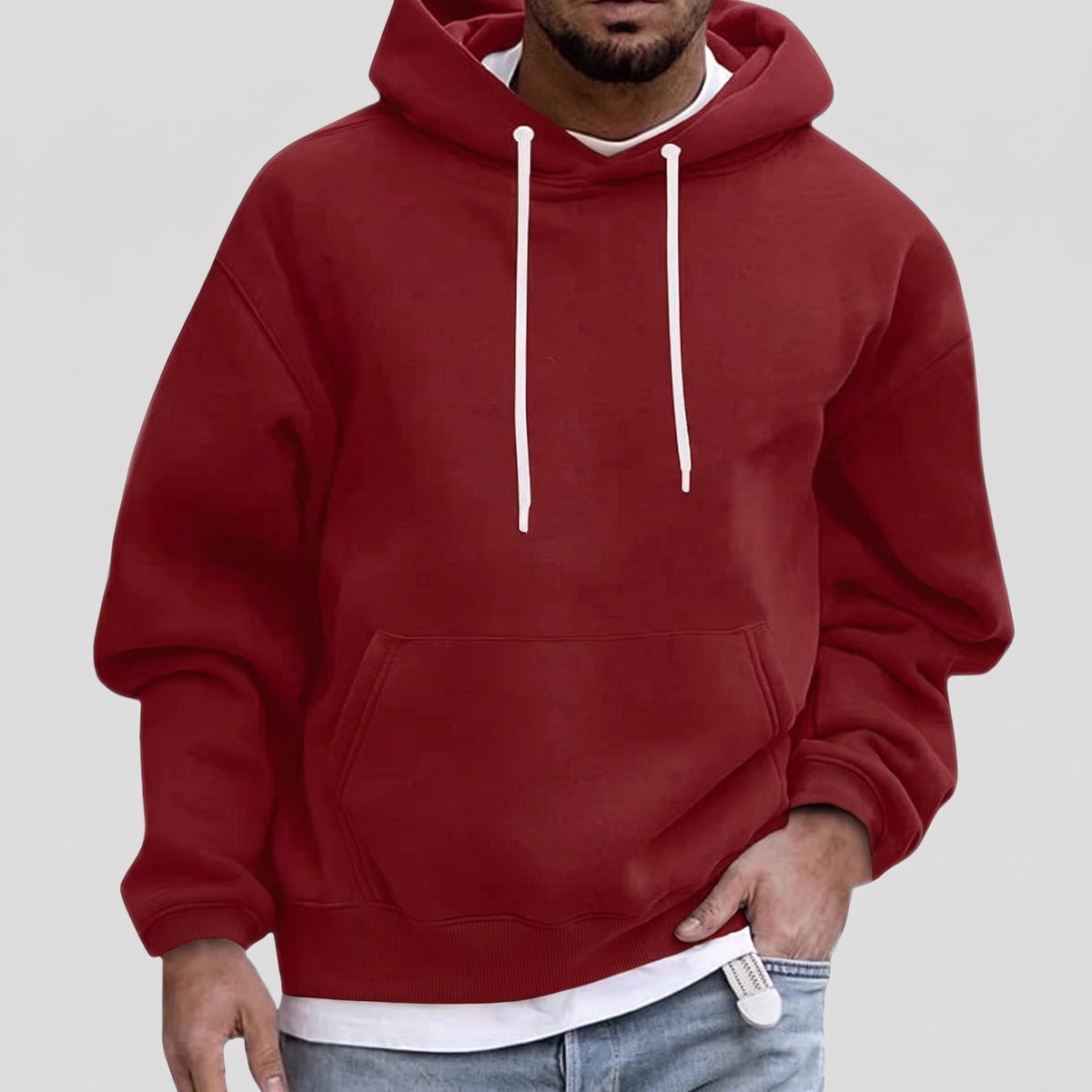 Jackson - Men's Oversized Pullover Hoodie with Kangaroo Pocket