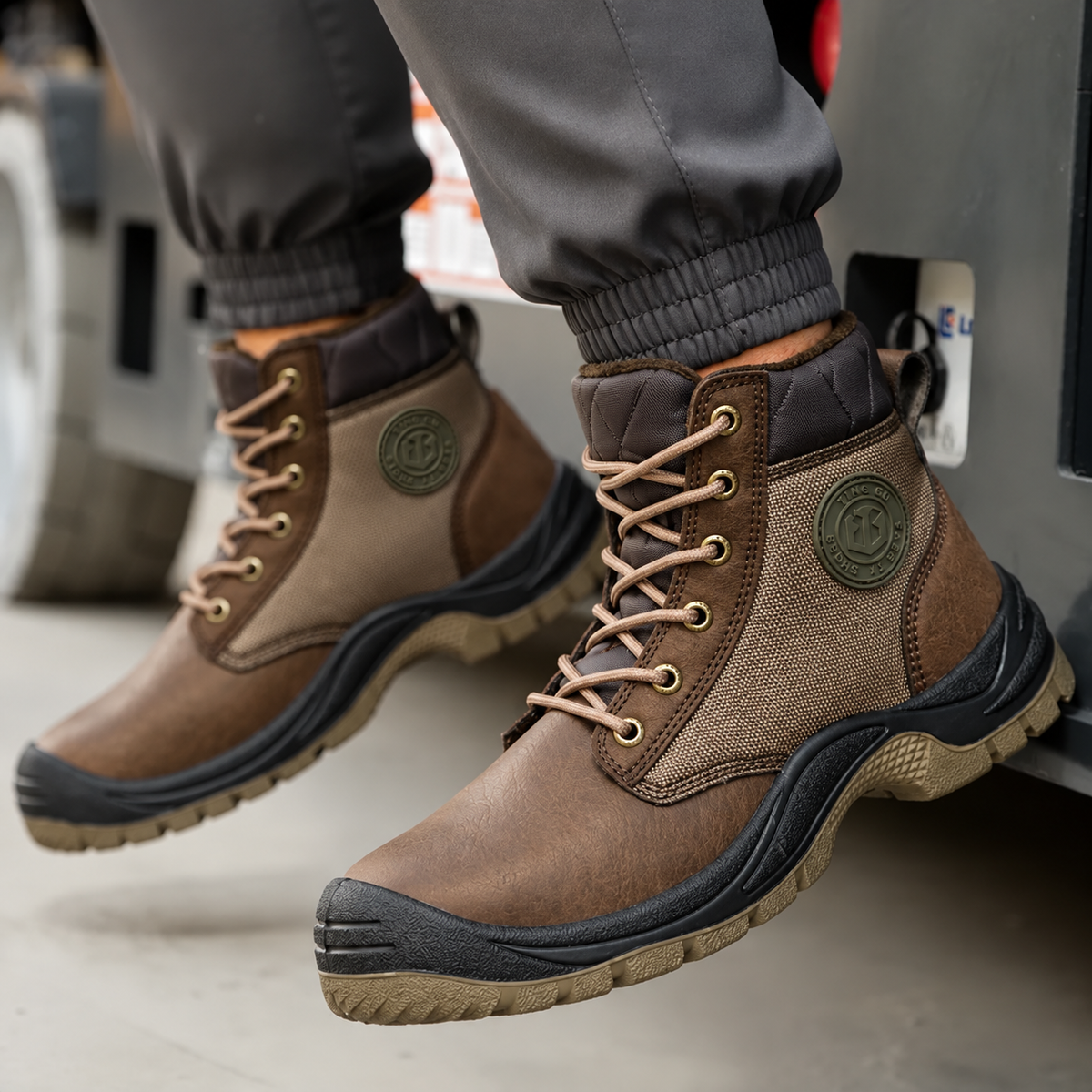 Marcus - Men's Orthopedic Steel Toe Slip-Resistant Lace-Up Work Boots