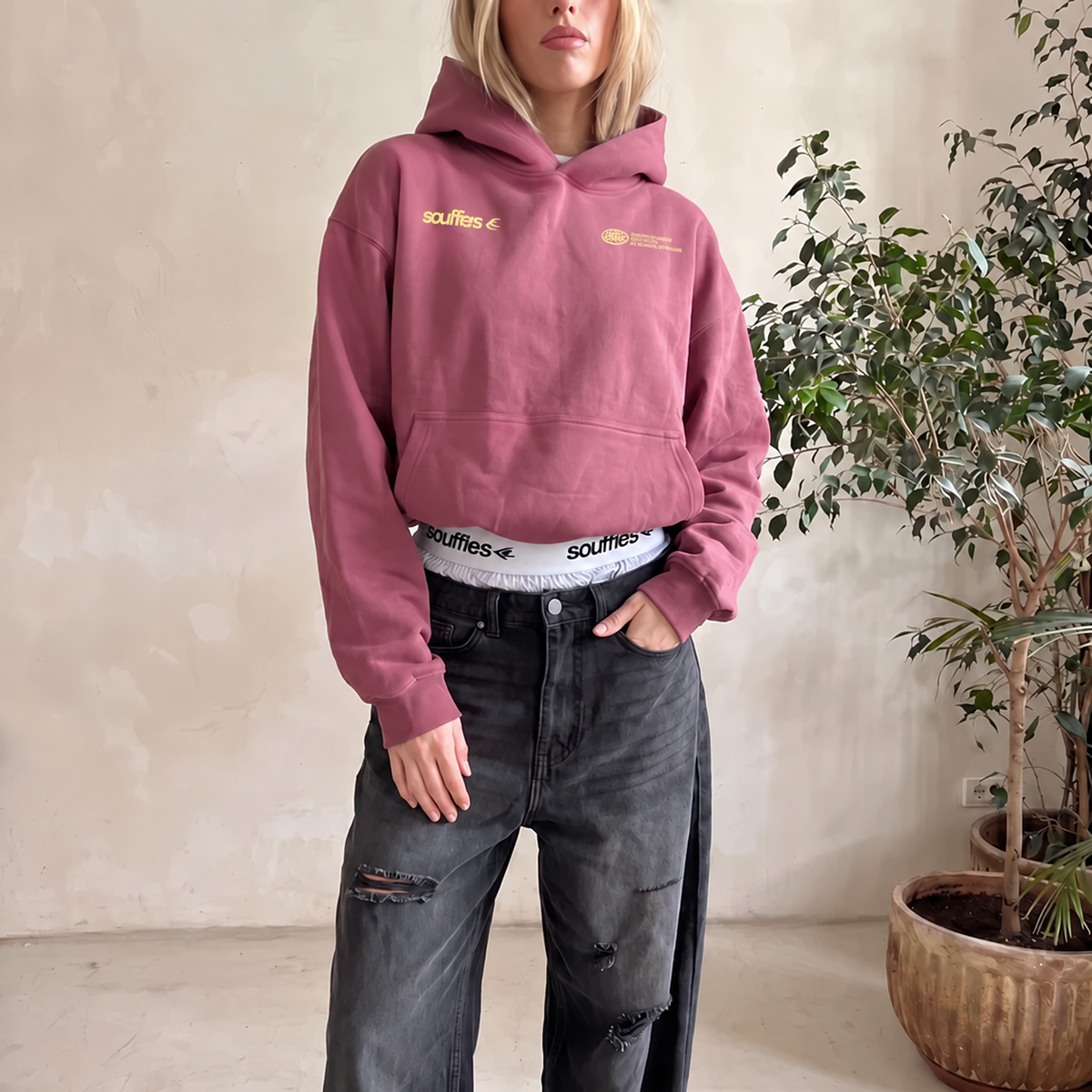 Harper - Unisex Oversized Cropped Hoodie with Dropped Shoulders