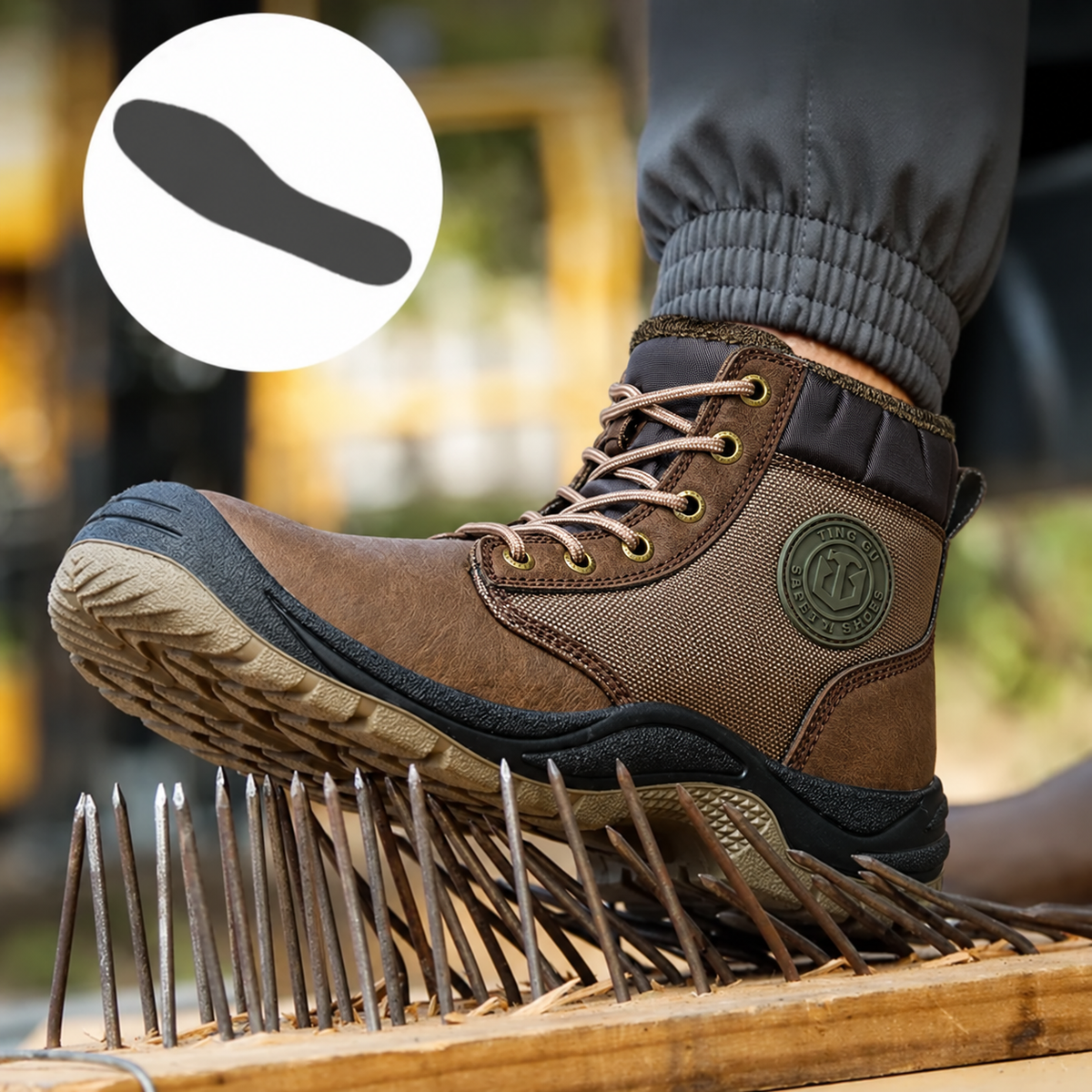 Marcus - Men's Orthopedic Steel Toe Slip-Resistant Lace-Up Work Boots