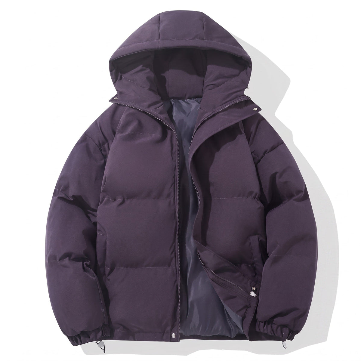 Abram - Men's Hooded Puffer Jacket with Zip Front and Drawstring Hem