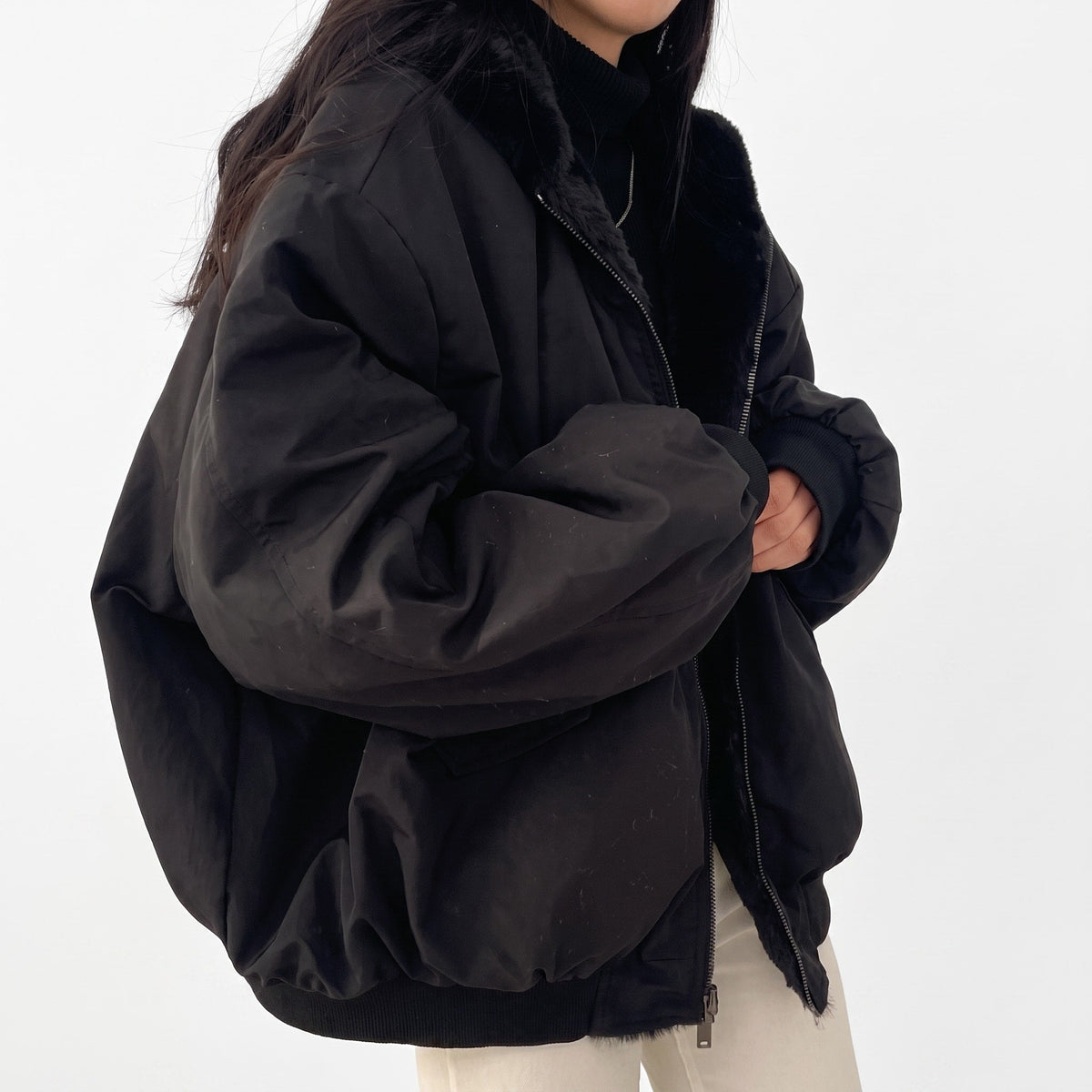 Caitlin - Women's Hooded Puffer Jacket with Zip Closure
