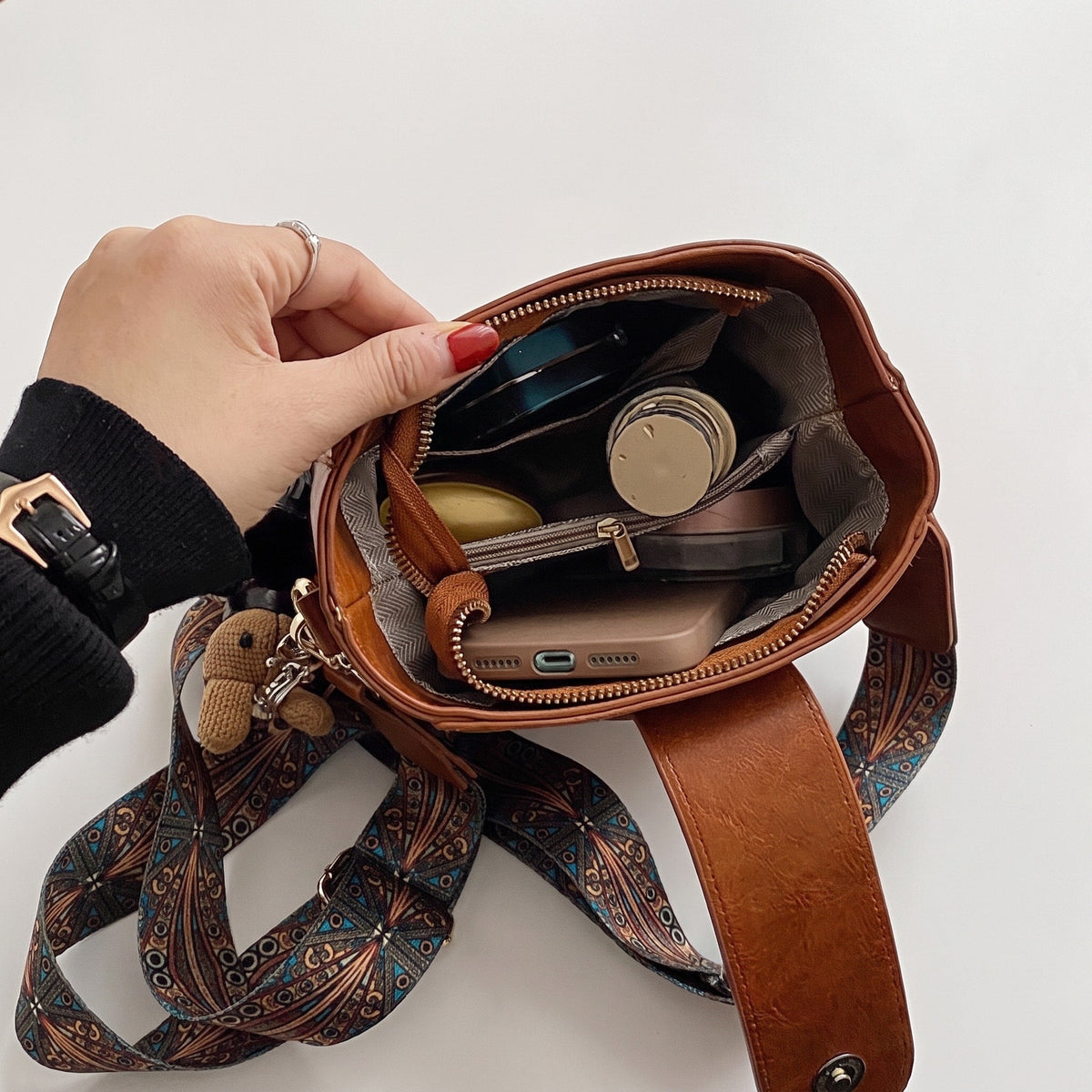 Emma – Women’s Studded Crossbody Bag with Wide Strap