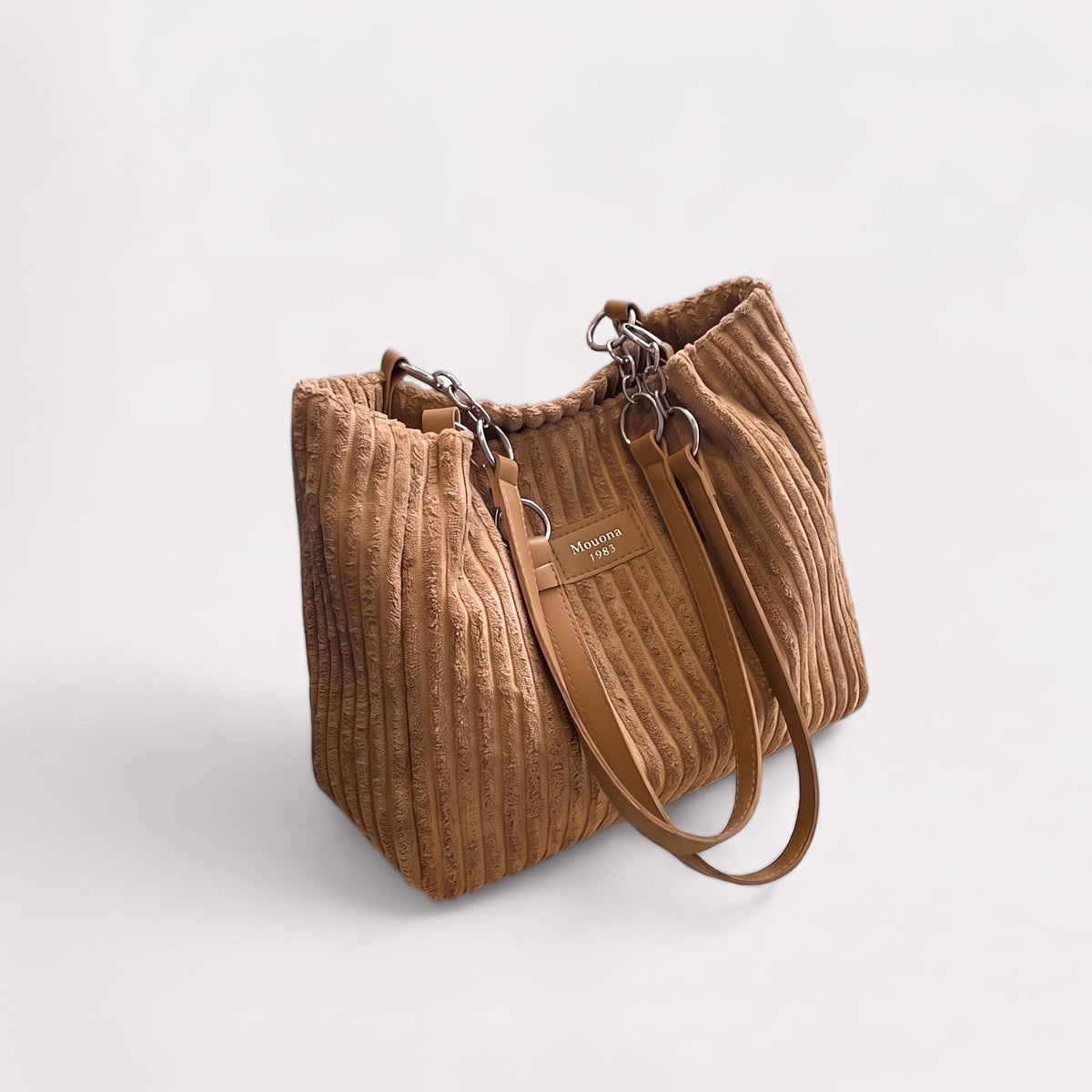 Emma – Women’s Corduroy Shoulder Bag with Chain Strap