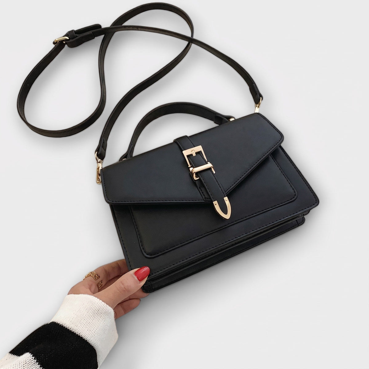 Claire – Women’s Envelope Flap Crossbody Bag with Buckle Strap