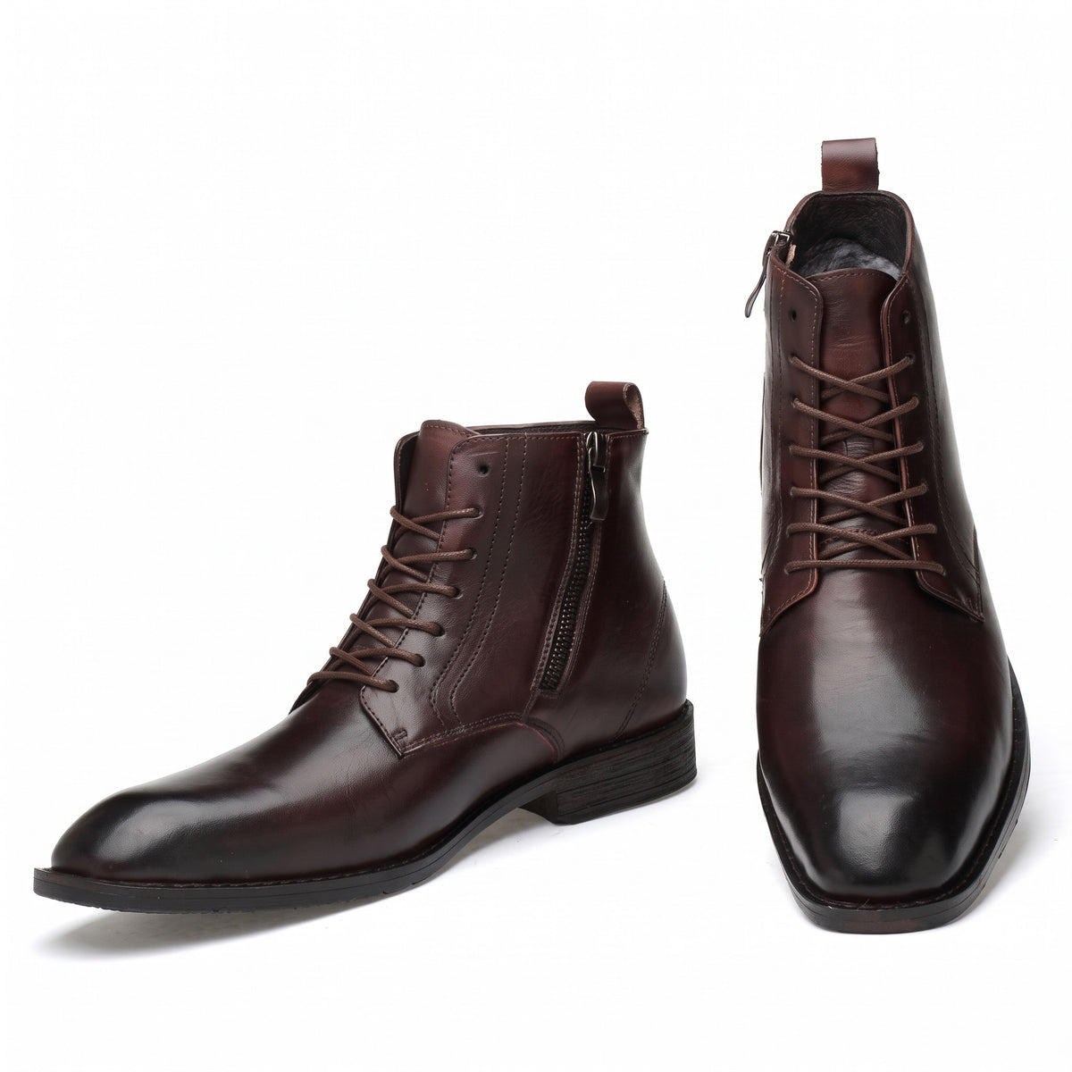 John - Men's Lace-Up Ankle Boots with Pointed Toe