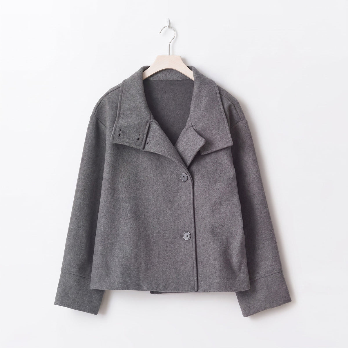 Elise - Women's Transitional Oversized Stand Collar Button-Front Jacket
