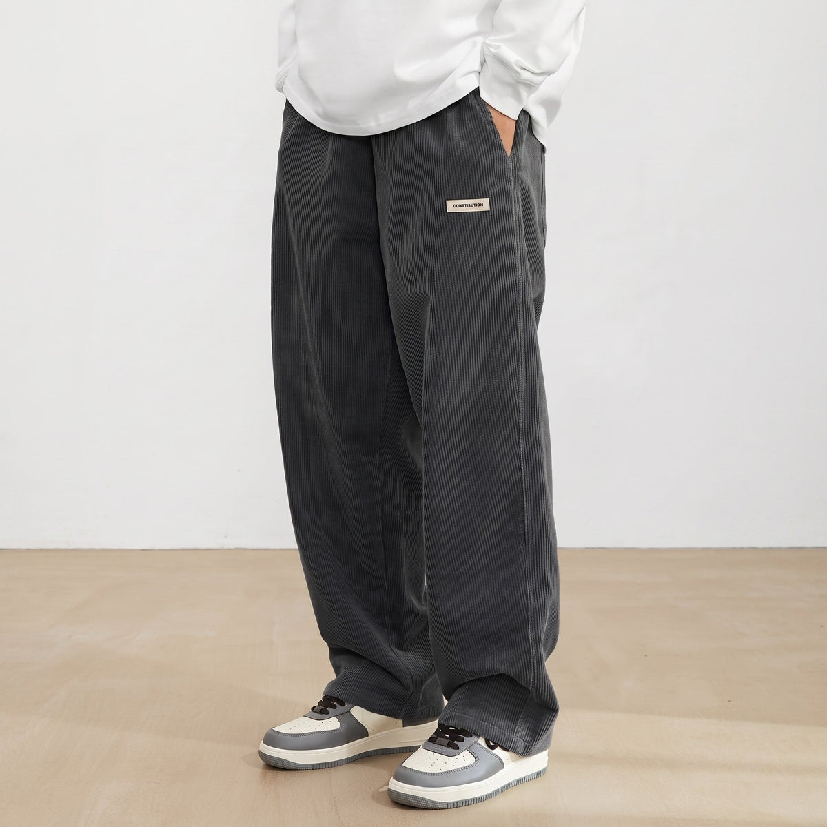 Emil - Men's Wide-Leg Corduroy Trousers with Relaxed Fit