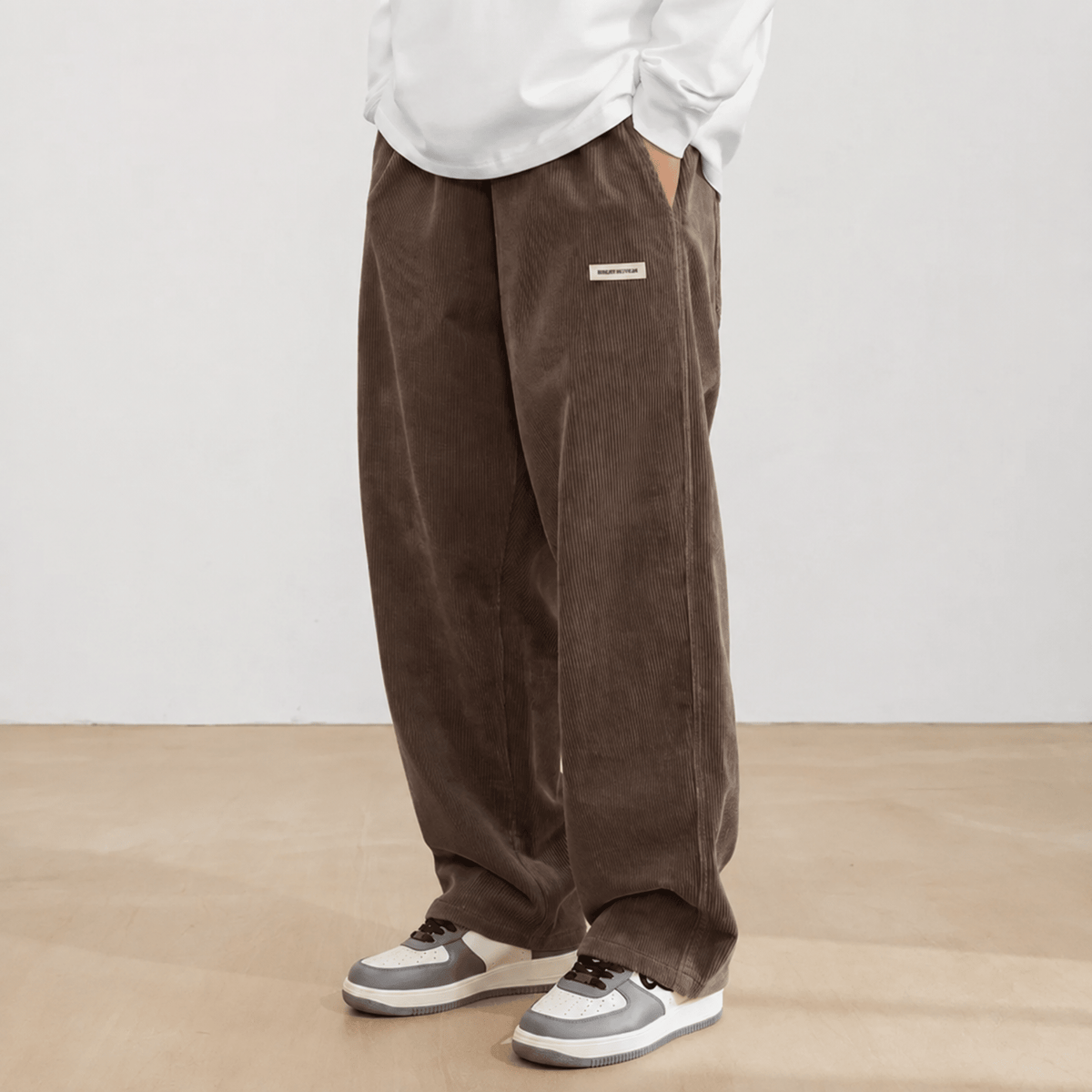 Emil - Men's Wide-Leg Corduroy Trousers with Relaxed Fit