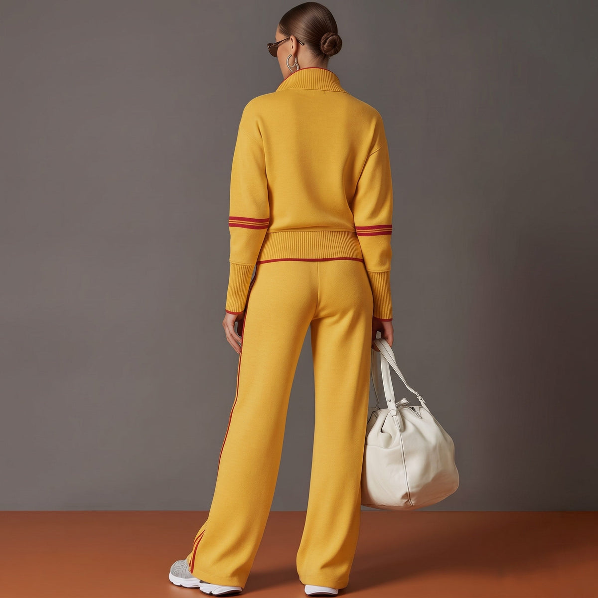 Amelia – Women’s Half-Zip Sweatshirt and Wide-Leg Pants Set