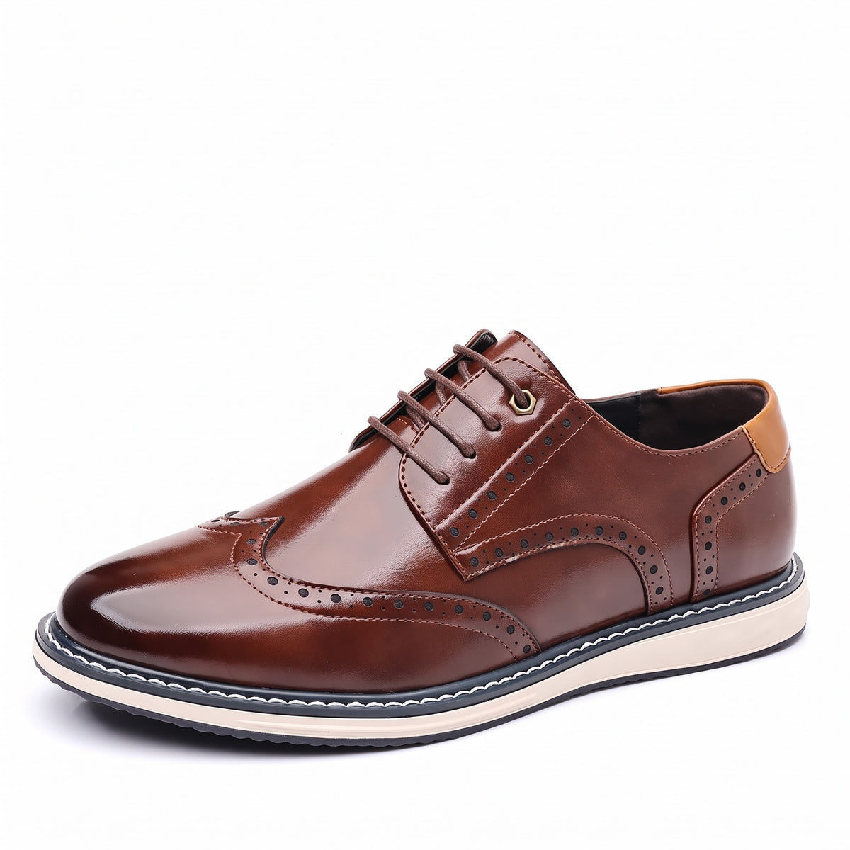 Marcus – Men’s Brogue Wingtip Oxford Shoes with Contrasting Sole