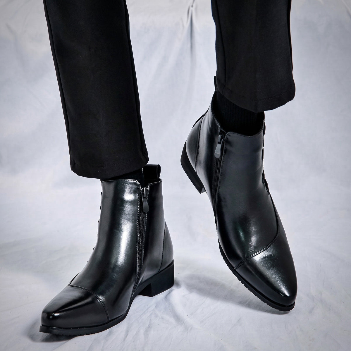 Samuel - Men's Lace-Up Ankle Boots with Brogue Stitching Detail