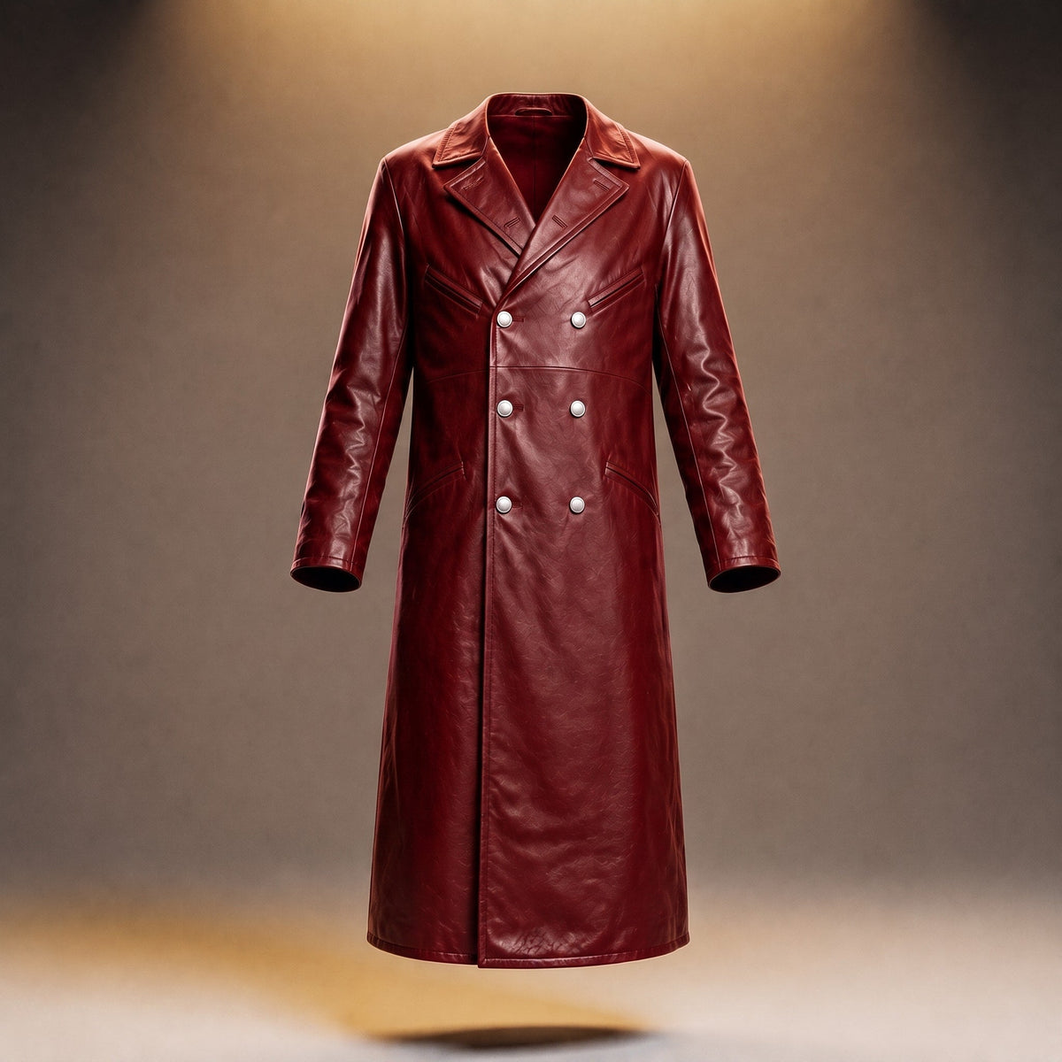 James - Men's Double-Breasted Long Overcoat with Wide Lapels