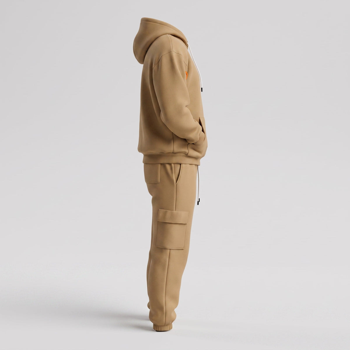 James - Men's Half-Zip Hoodie and Cargo Jogger Two-Piece Tracksuit Set