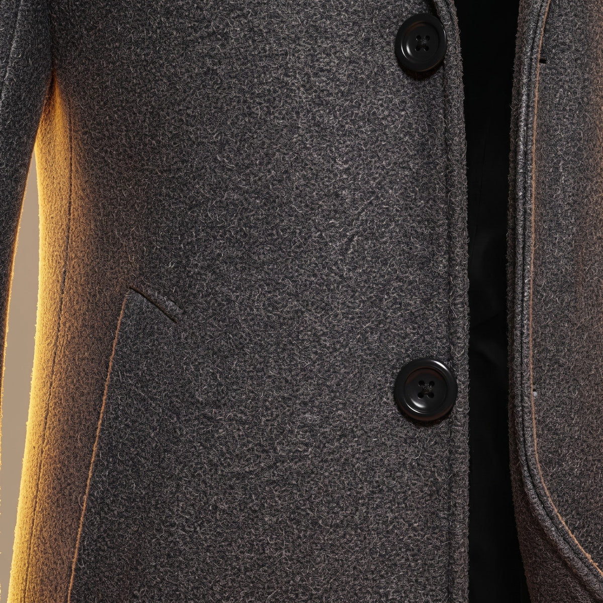 James - Men's Tailored Notch Lapel Longline Overcoat