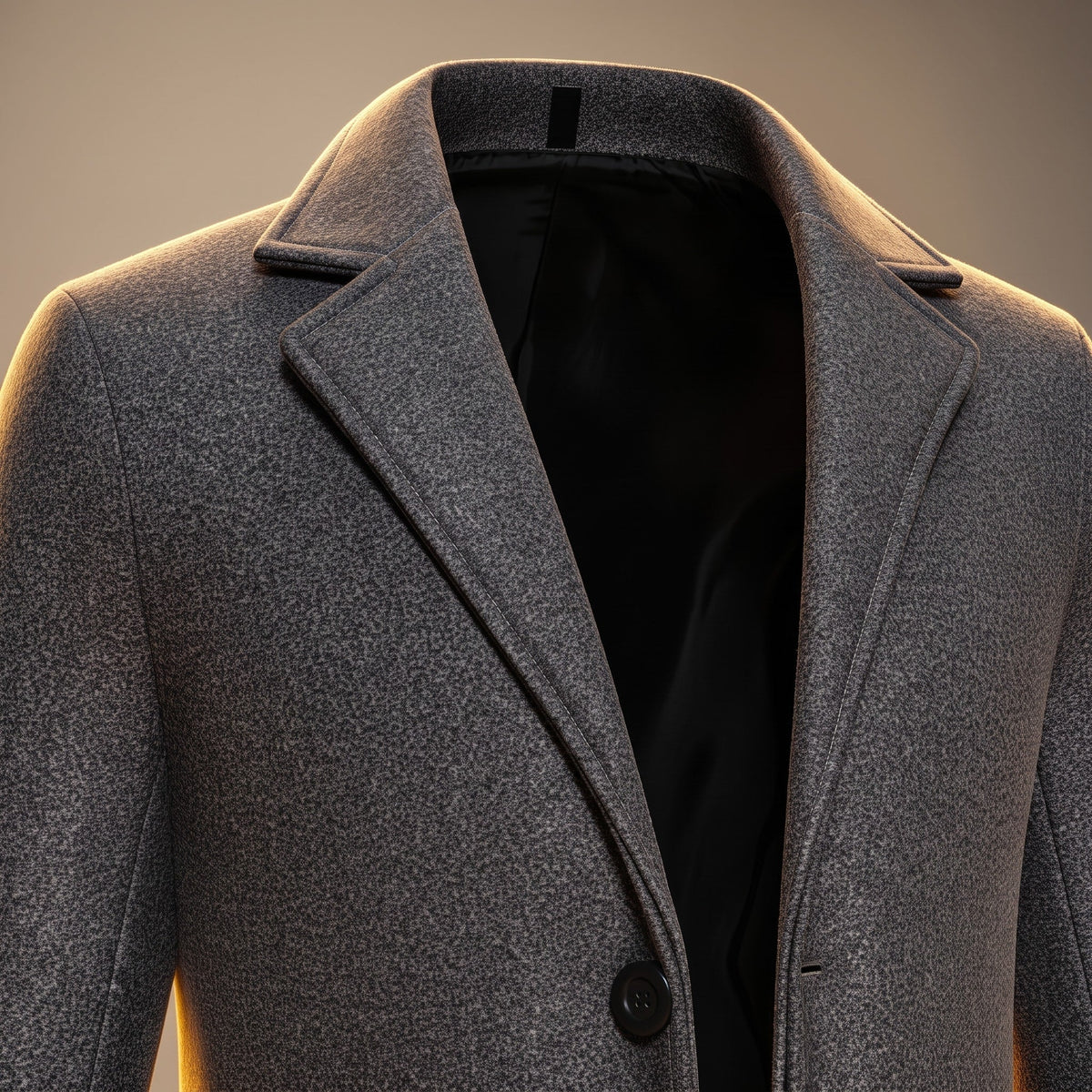 James - Men's Tailored Notch Lapel Longline Overcoat