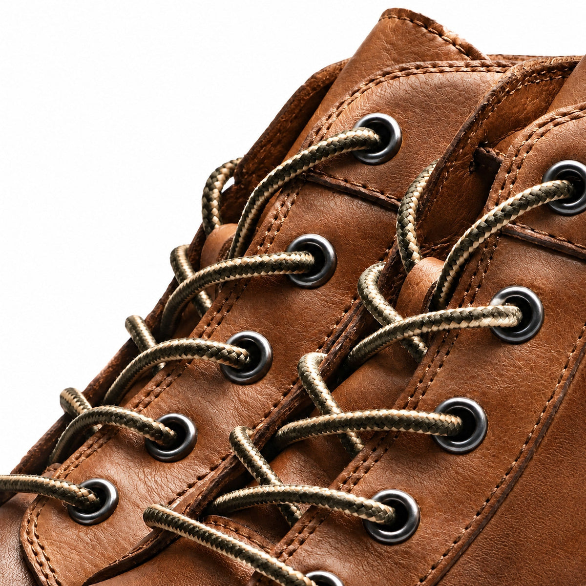 Jasper - Men's Cap Toe Lace-Up Ankle Boots with Leather Look