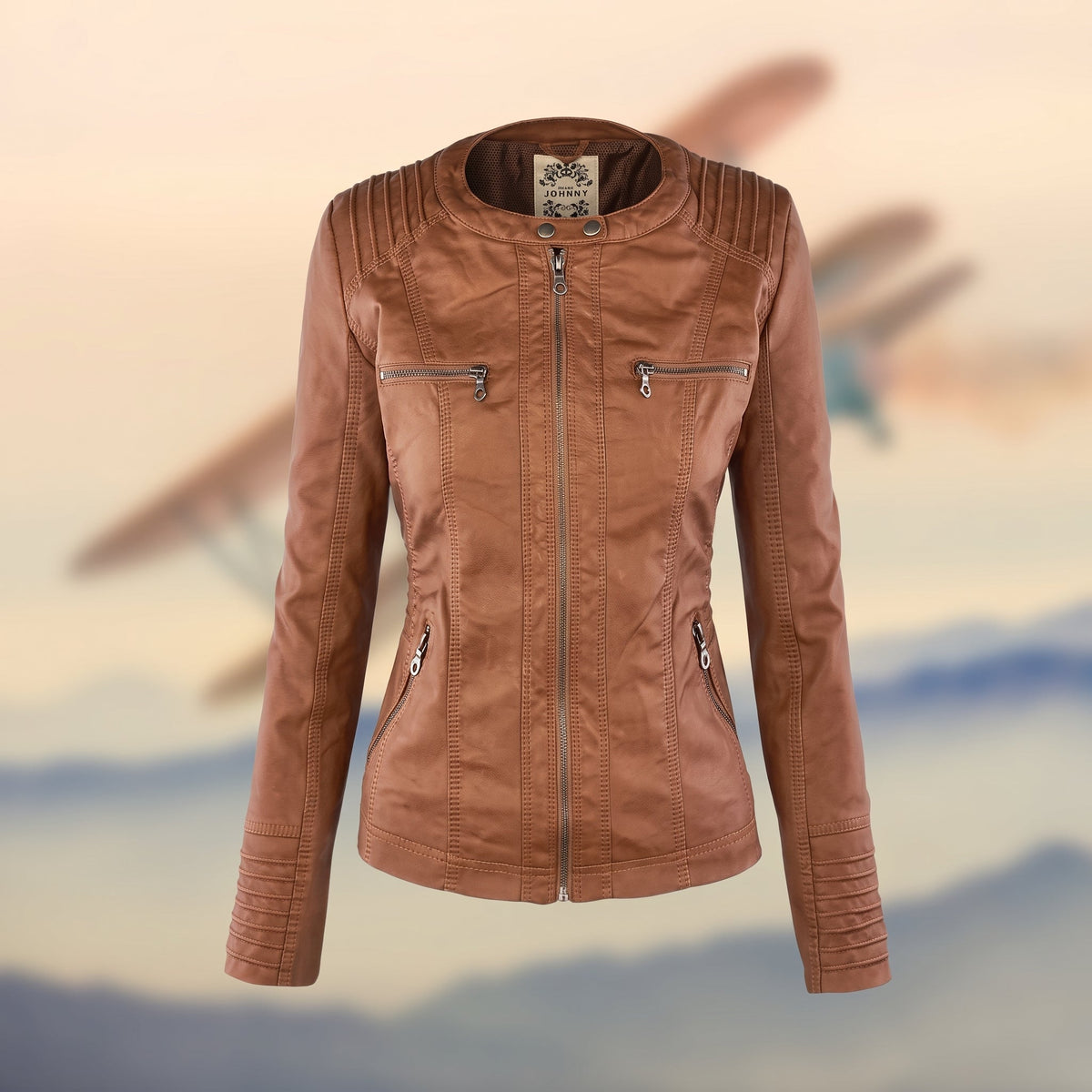 Karolina - Women's Hooded Fitted Jacket with Zip Pockets