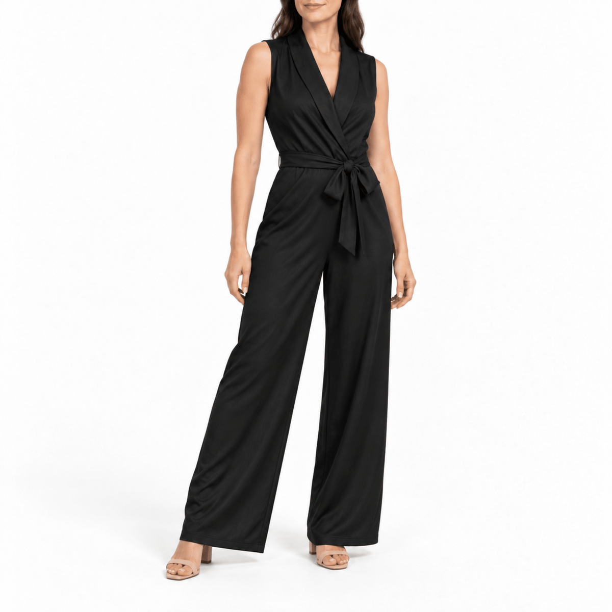 Klara - Women's Wrap Belted Wide-Leg Jumpsuit