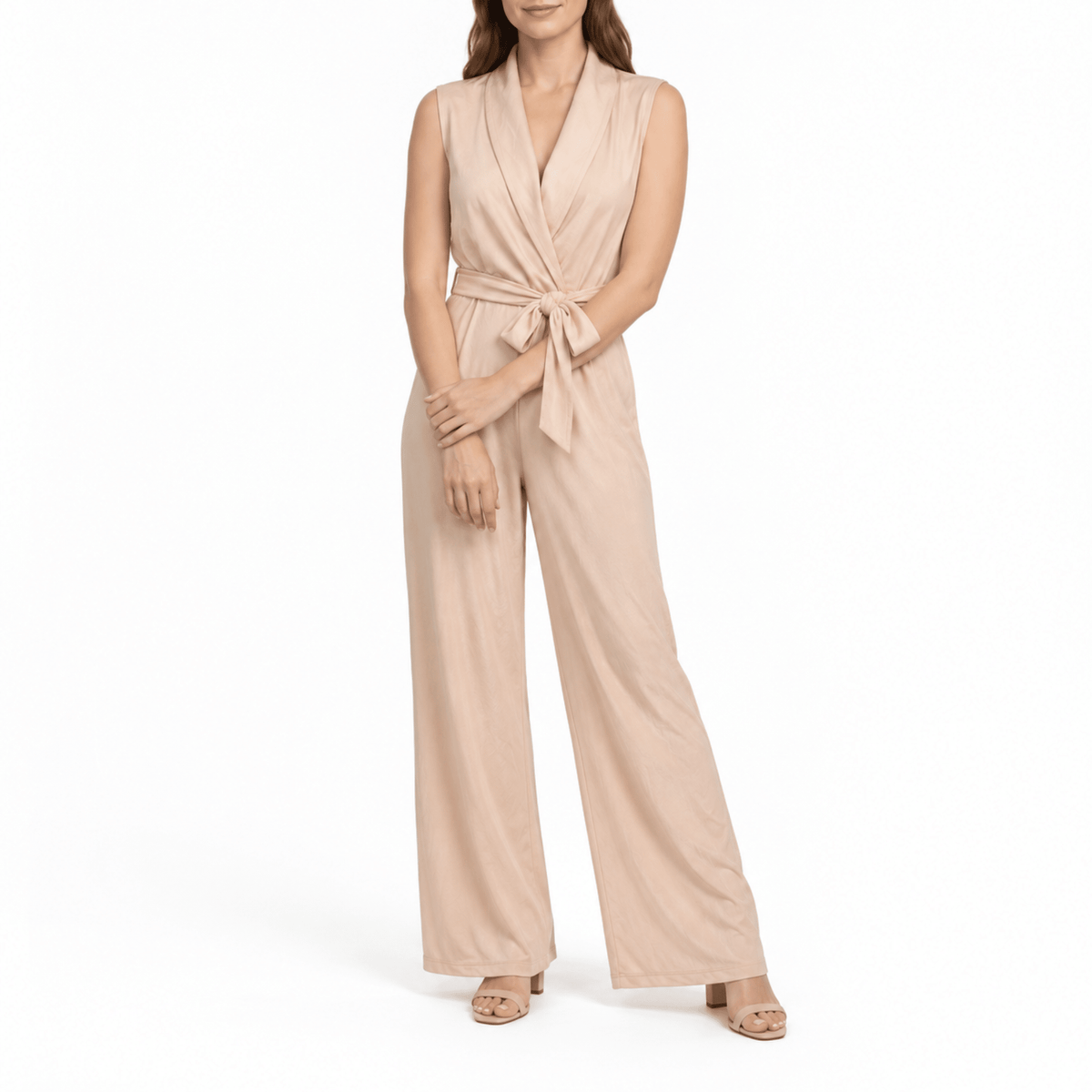Klara - Women's Wrap Belted Wide-Leg Jumpsuit