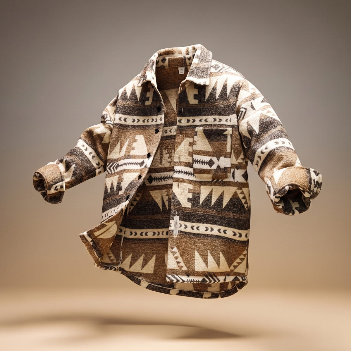 Marcus - Men's Aztec Print Relaxed Fit Jacket with Chest Pocket