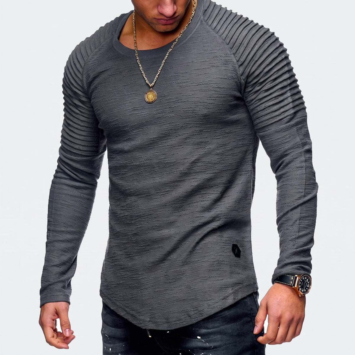 Marcus - Men's Ribbed Raglan Sleeve Sweatshirt
