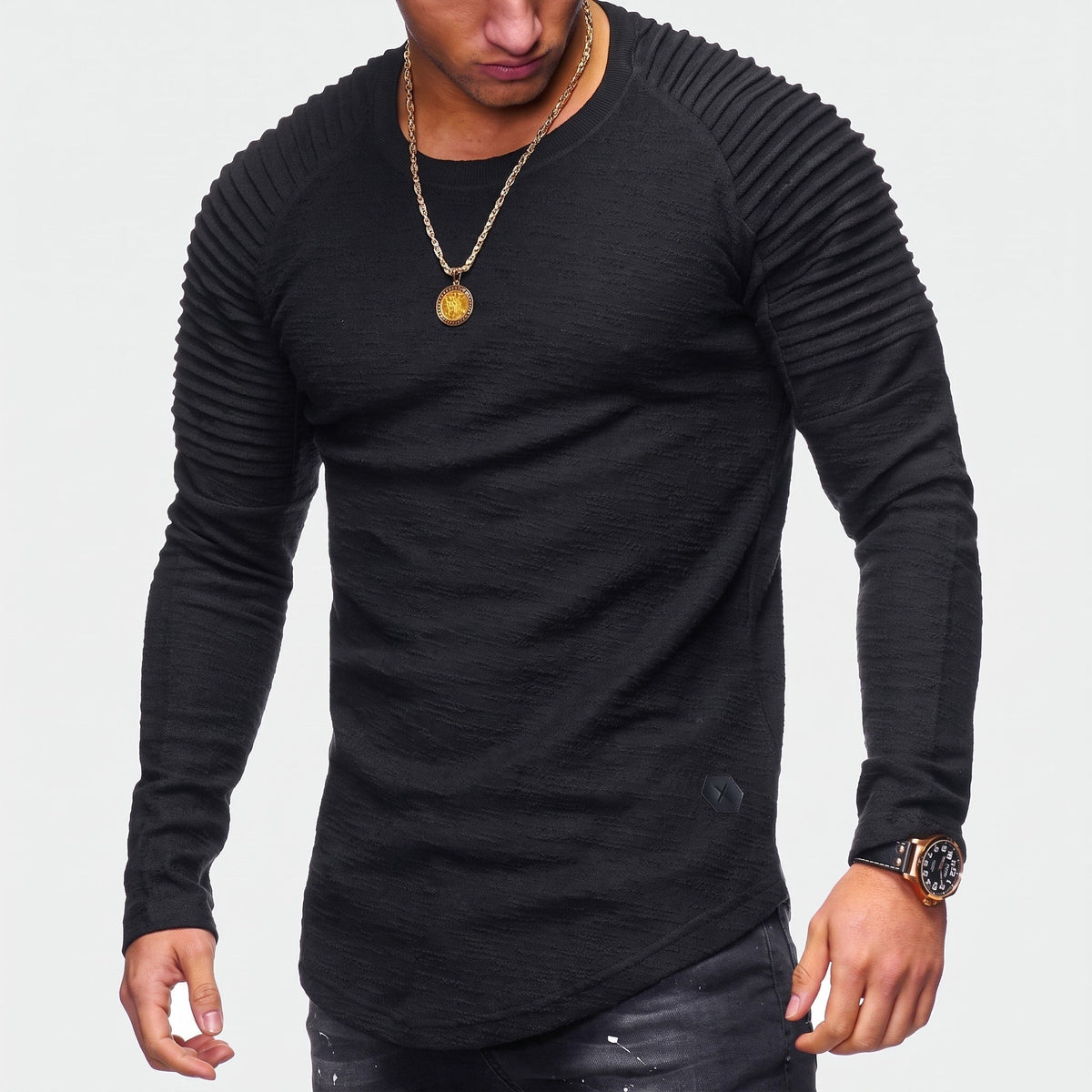 Marcus - Men's Ribbed Raglan Sleeve Sweatshirt