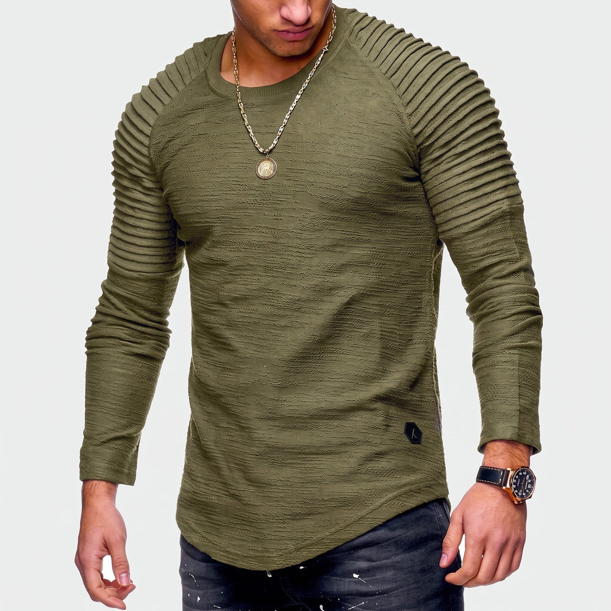 Marcus - Men's Ribbed Raglan Sleeve Sweatshirt