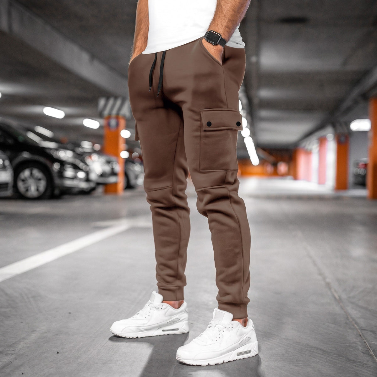 Marcus - Men's Slim Fit Cargo Jogger Pants with Drawstring Waist