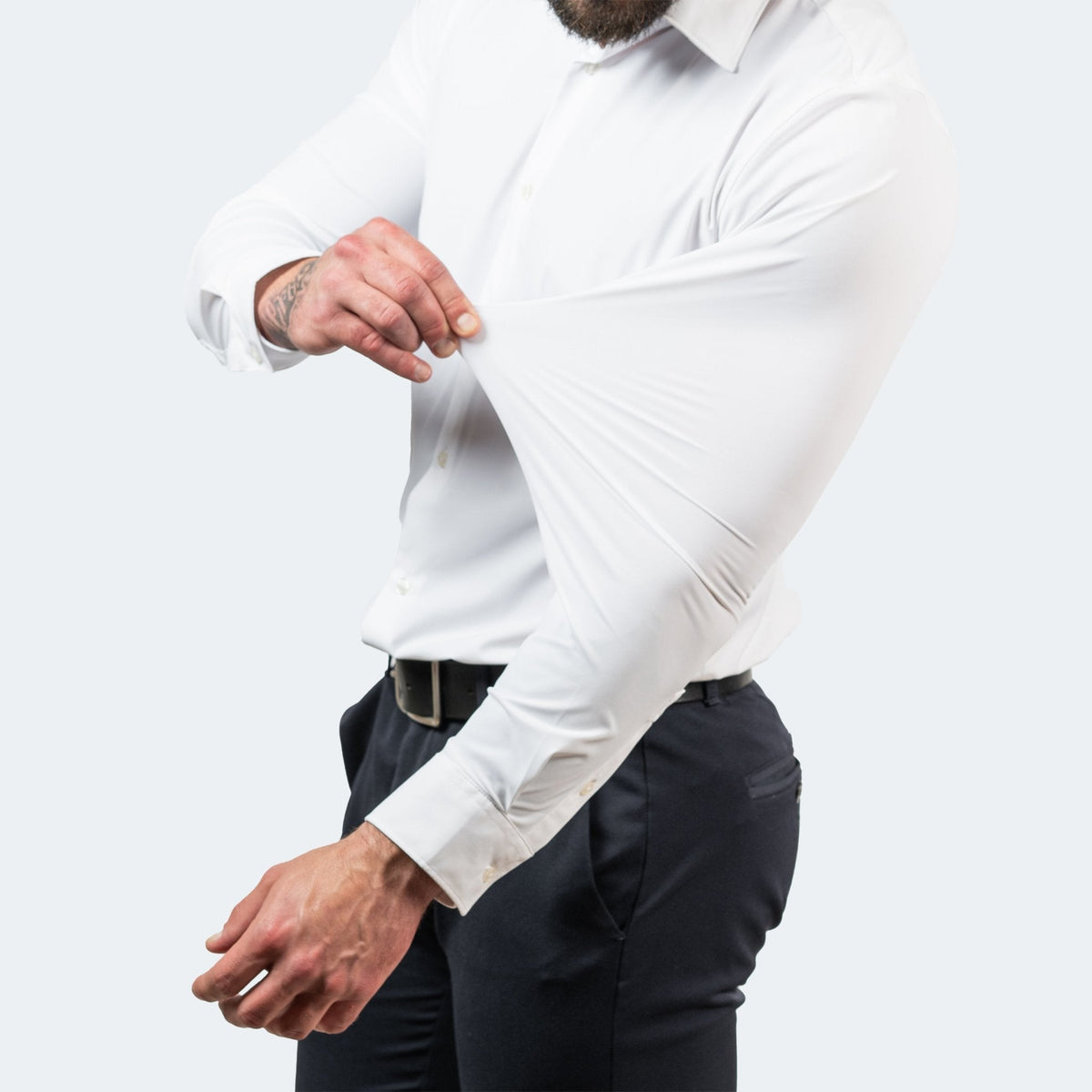 Marcus - Men's Slim Fit Stretch Dress Shirt with Button Cuffs