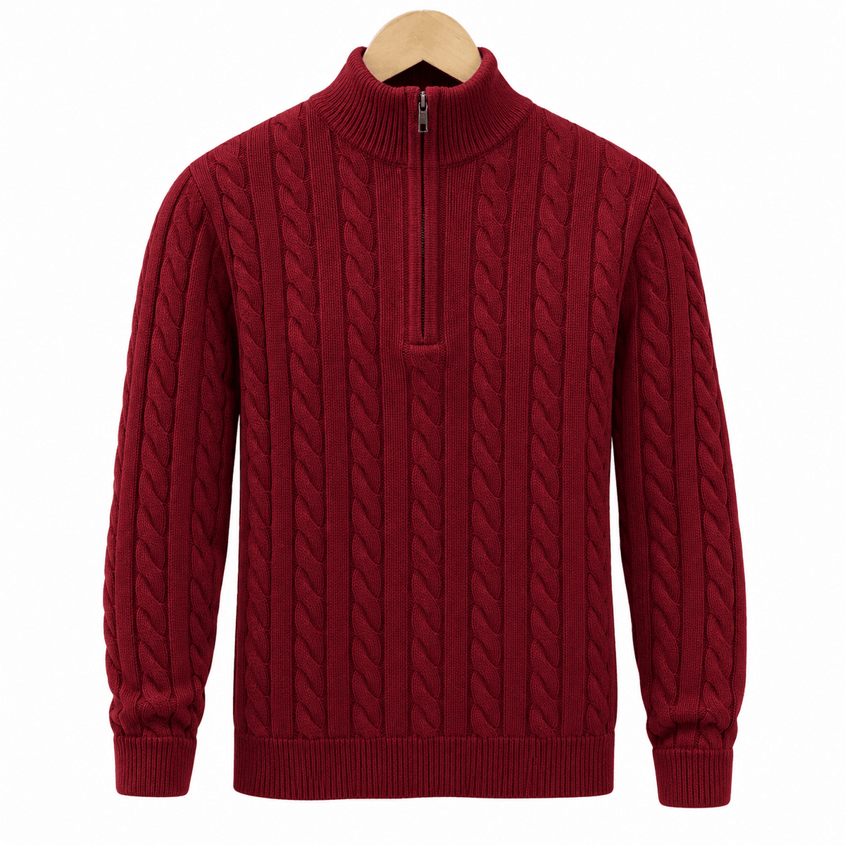 Marcus – Men’s Cable-Knit Quarter-Zip Sweater