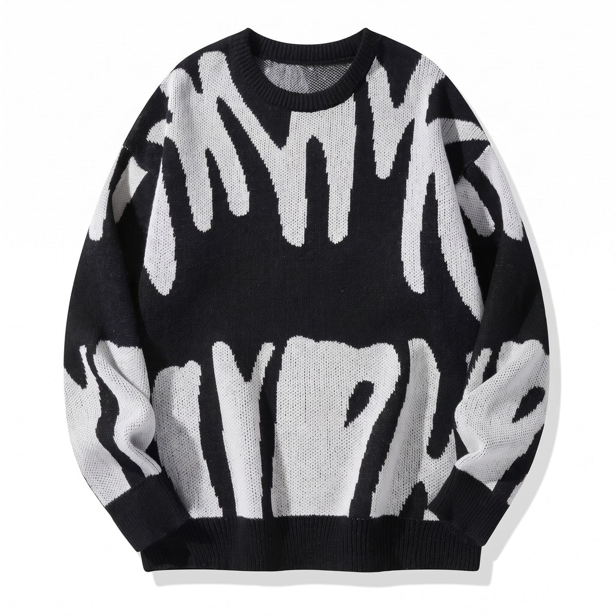 Marcus – Men’s Oversized Crewneck Sweater with Abstract Print