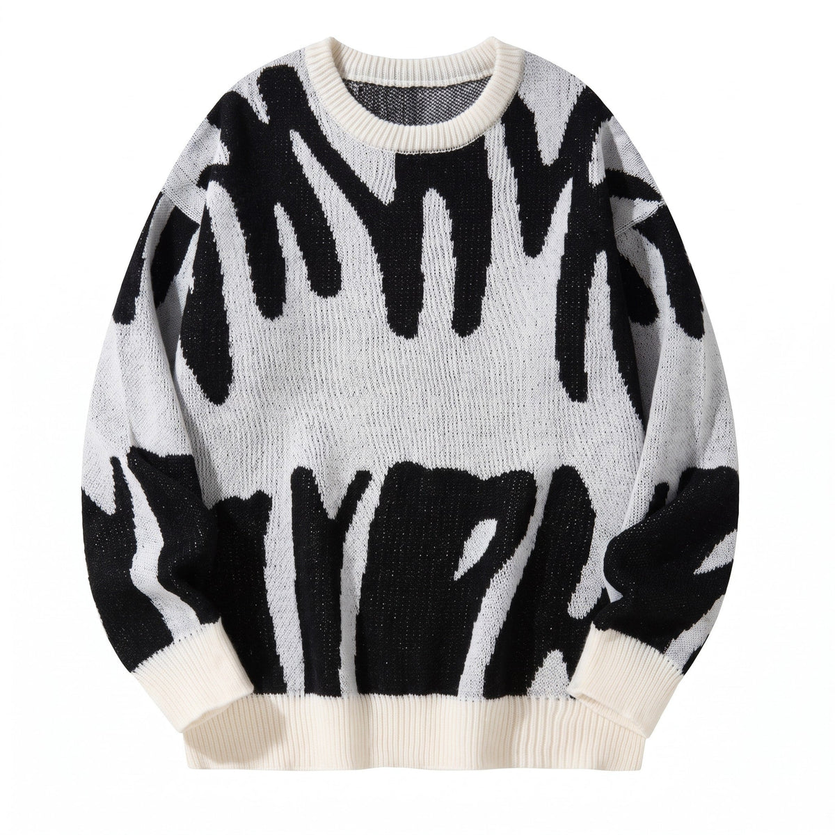 Marcus – Men’s Oversized Crewneck Sweater with Abstract Print