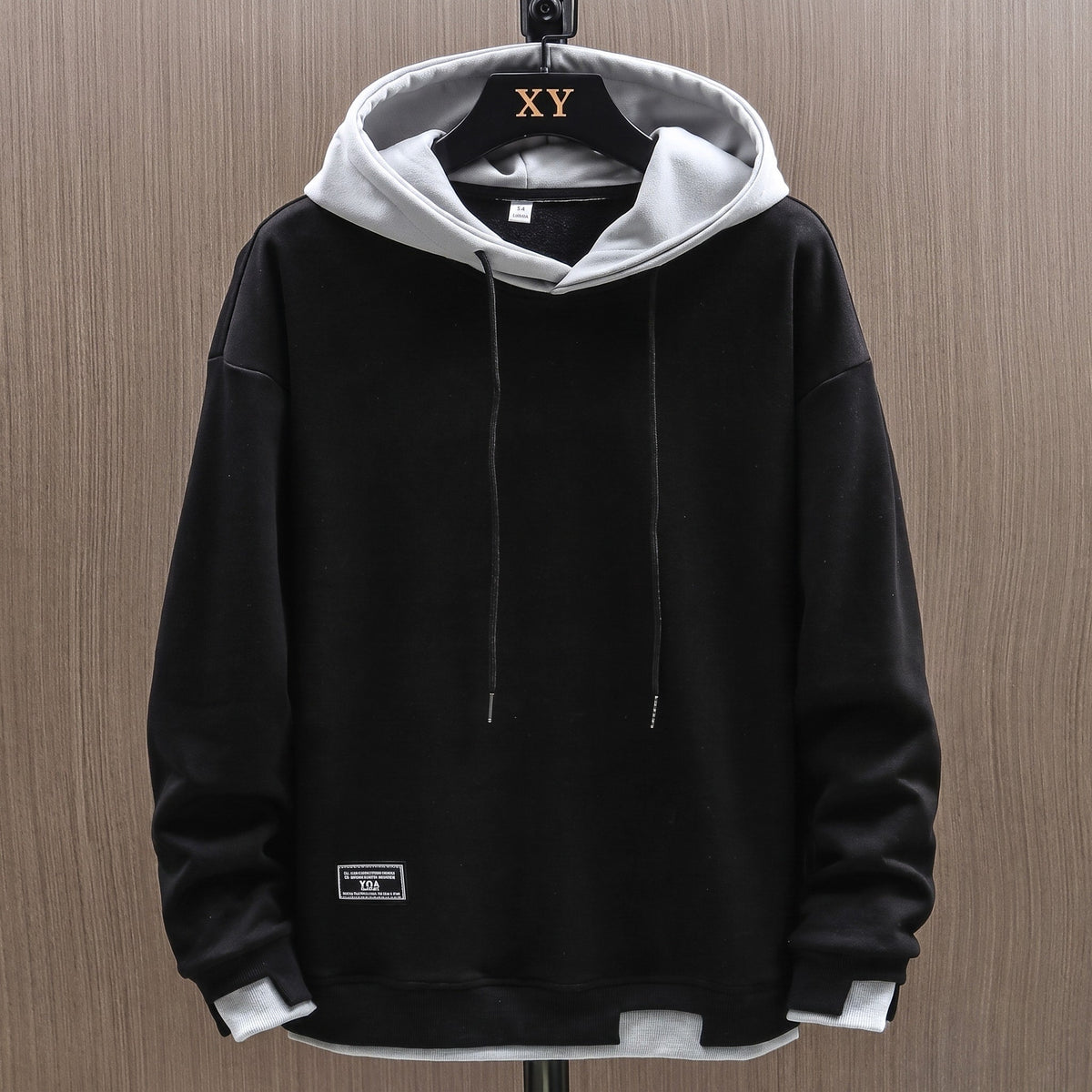Simon - Men's Colorblock Hooded Sweatshirt with Drawstring Hood