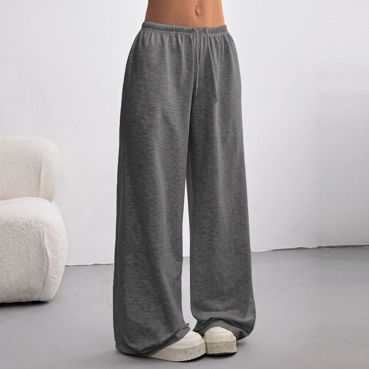 Sofia - Women's High-Waisted Wide-Leg Drawstring Jogger Pants