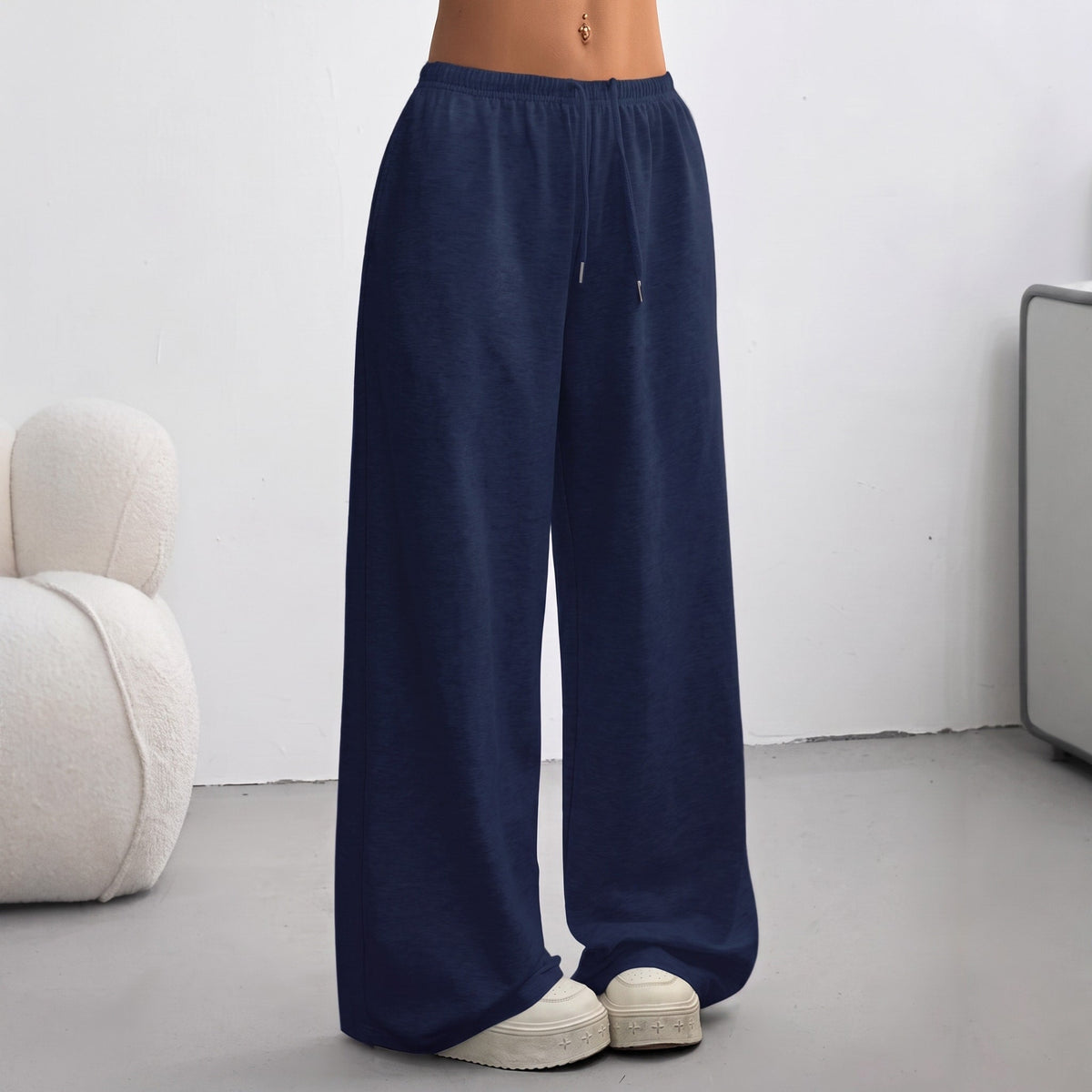 Sofia - Women's High-Waisted Wide-Leg Drawstring Jogger Pants