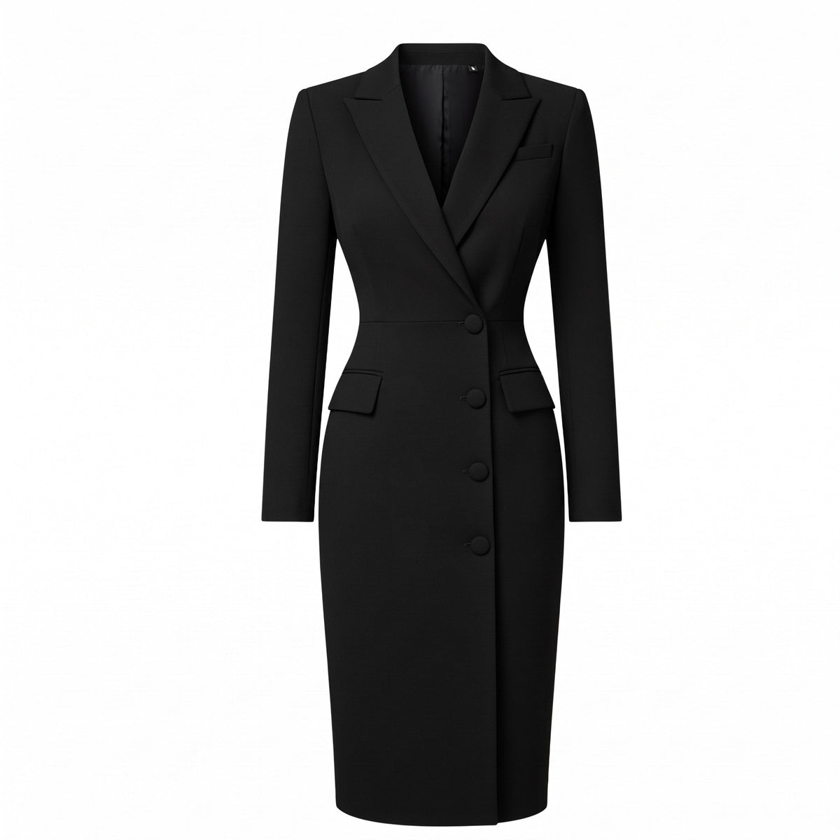 Sophia - Women's Tailored Long Sleeve Blazer Midi Dress