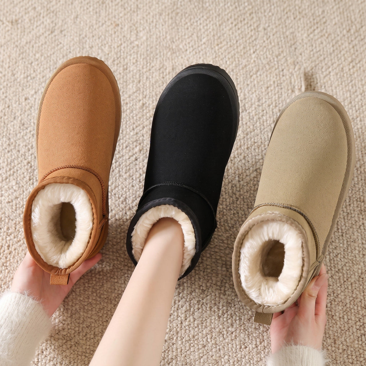 Sophie - Women's Ankle Boots with Faux Fur Lining and Cushioned Sole