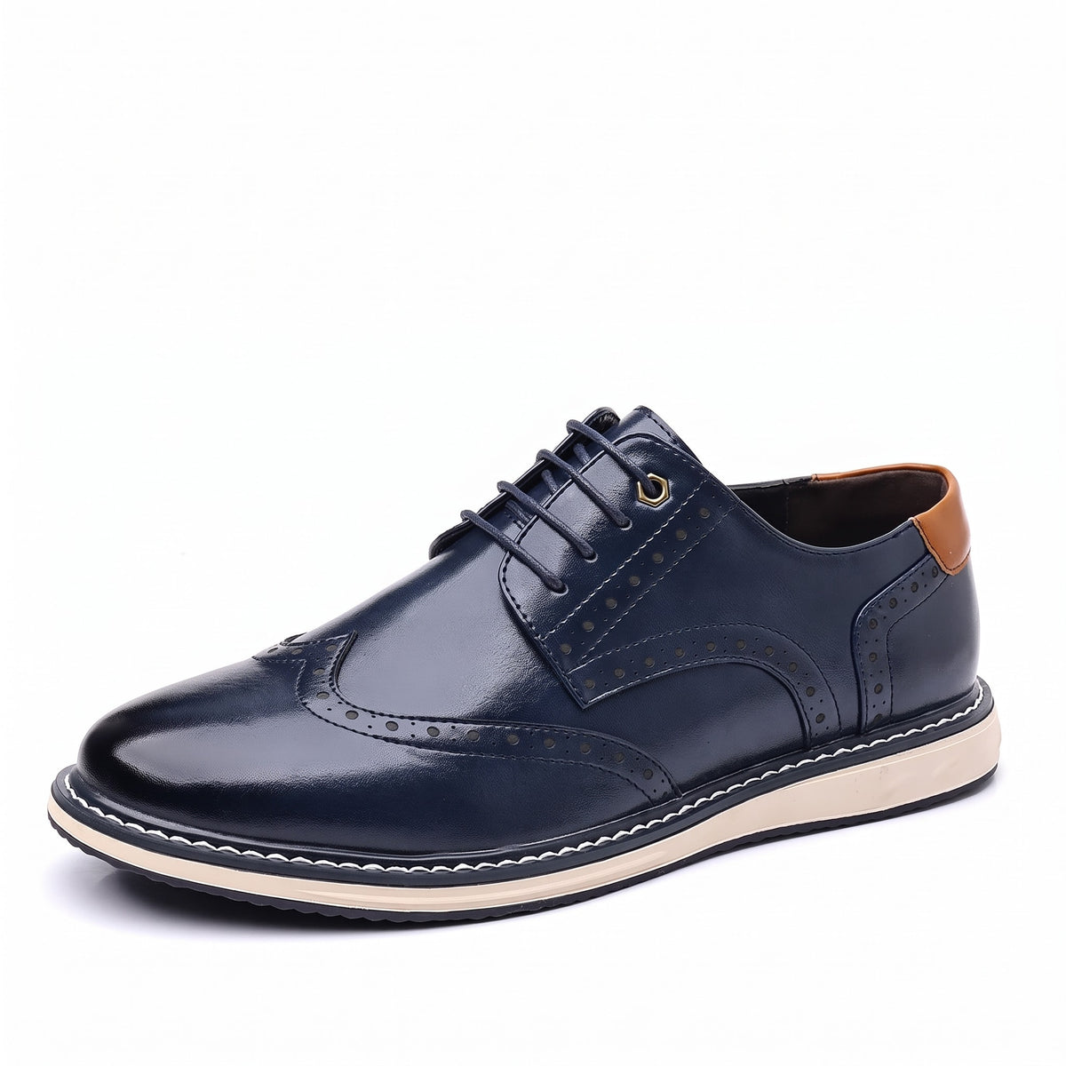 Marcus – Men’s Brogue Wingtip Oxford Shoes with Contrasting Sole