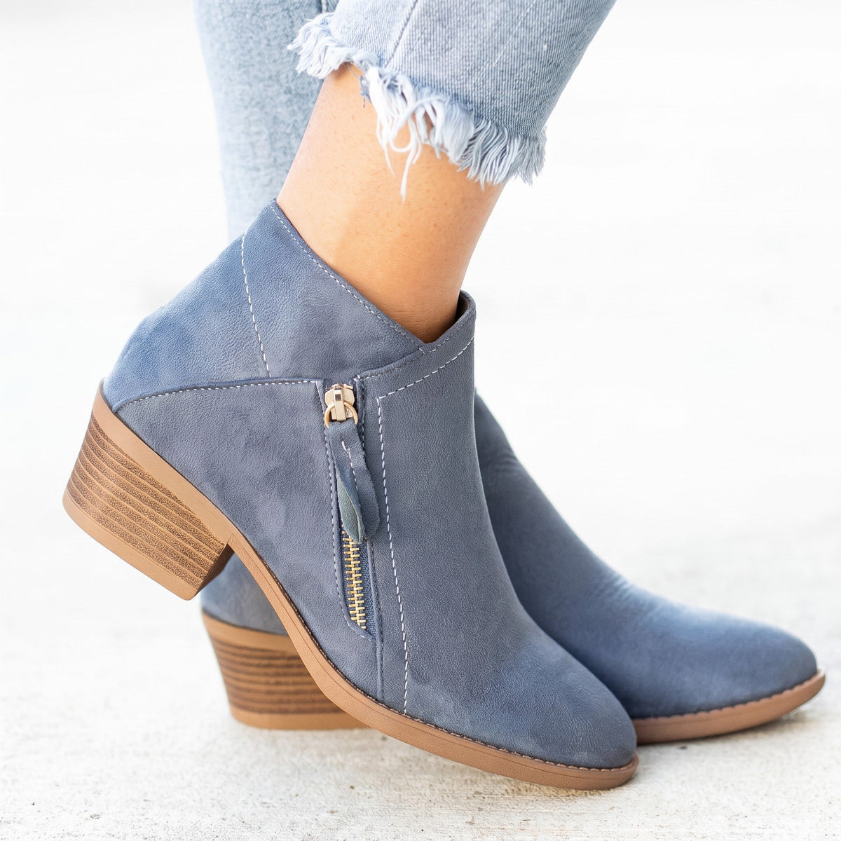 Chloe - Women's Block Heel Orthopedic Side Zip Ankle Boots