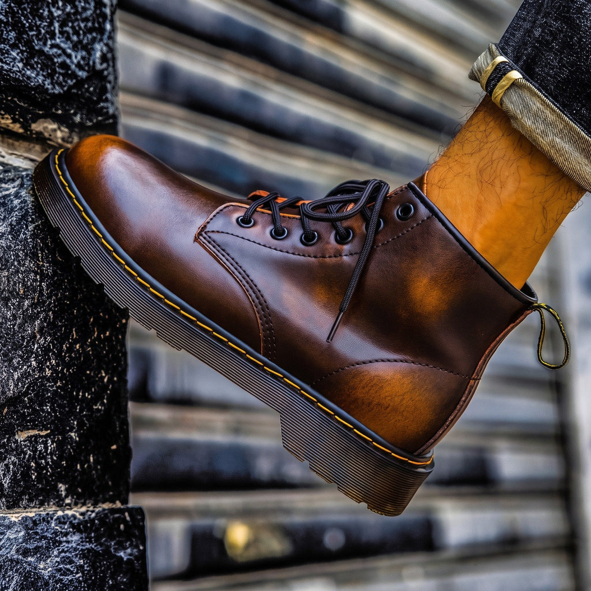 Marcus - Men's Lace-Up Cushioned Sole Ankle Boots