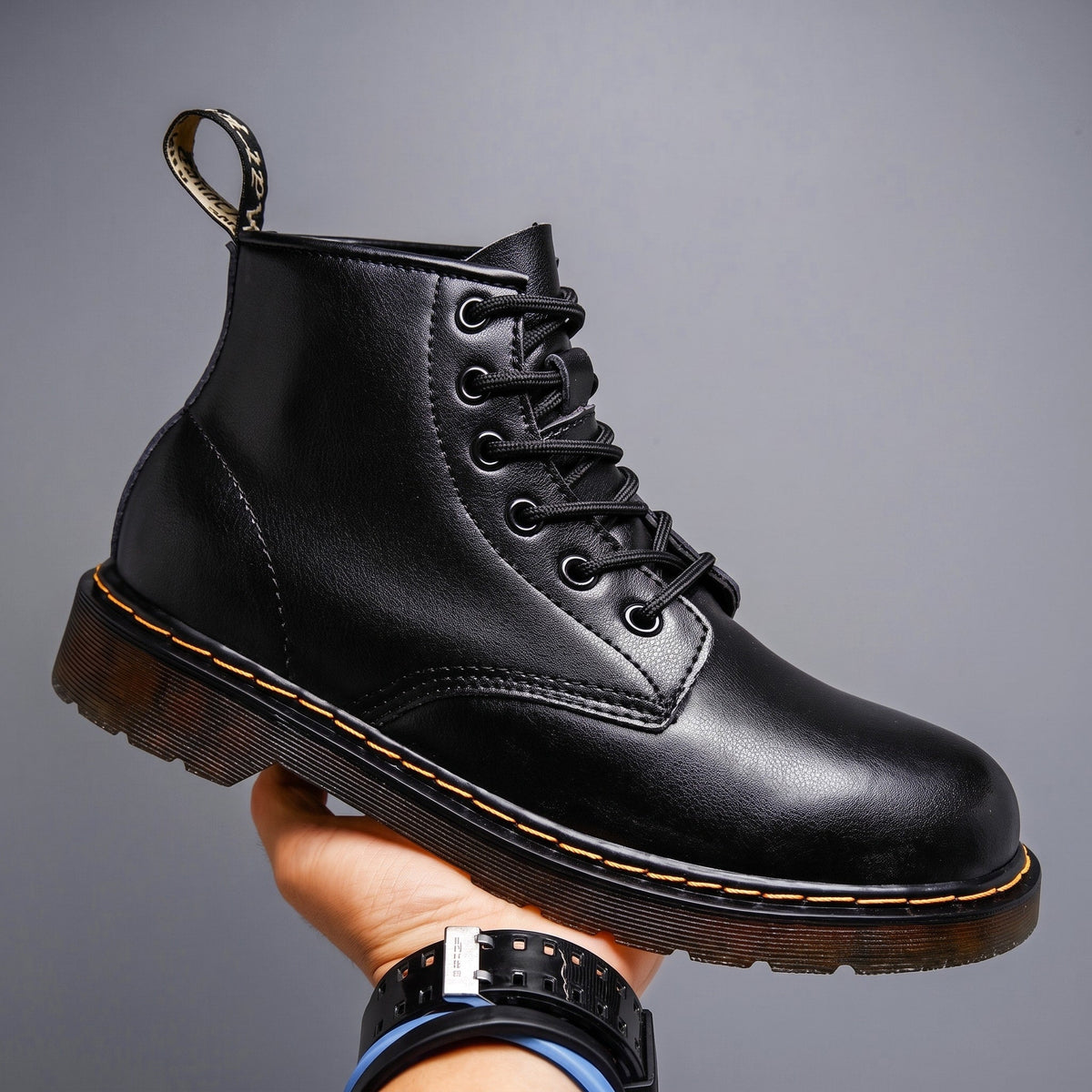 Sebastian - Men's Vintage Ombre Lace-Up Ankle Boots with Stitched Sole