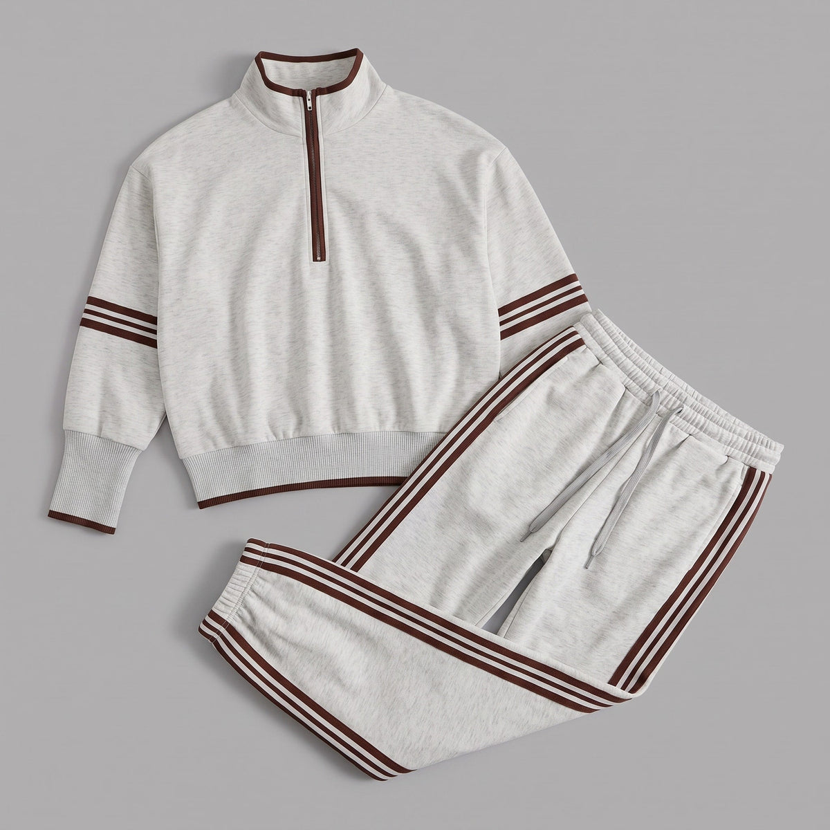 Amelia – Women’s Half-Zip Sweatshirt and Wide-Leg Pants Set