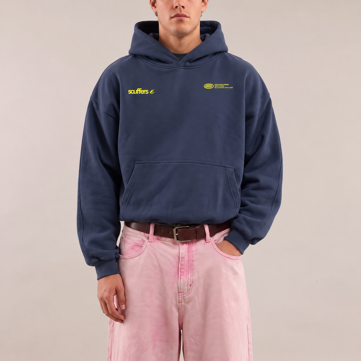 Harper - Unisex Oversized Cropped Hoodie with Dropped Shoulders