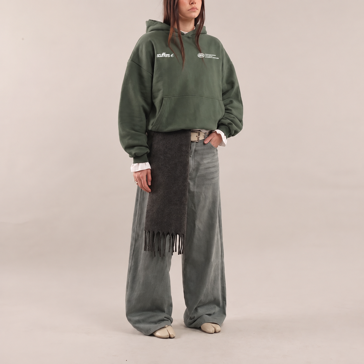 Harper - Unisex Oversized Cropped Hoodie with Dropped Shoulders